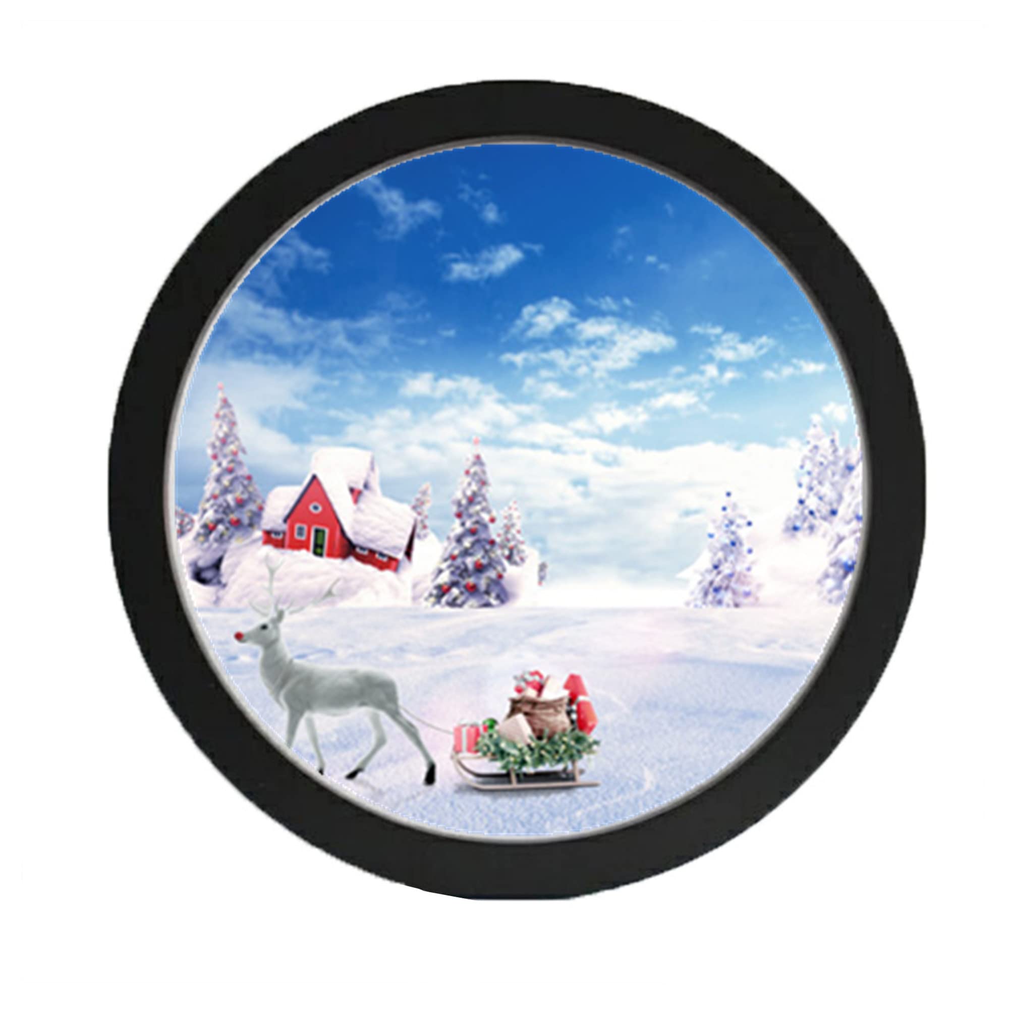 8 Inch Round Wooden Photo Frame - Black Wall Hanging Picture Frame for Home & Office Decor | Perfect for Family Photos, Wedding Pictures, and Artwork Display