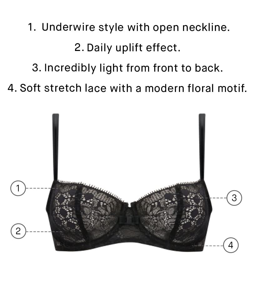 Chantelle Women's Day to Night Lace Unlined Demi Bra - Comfortable Seamless Underwire Bra for Everyday Wear & Special Occasions