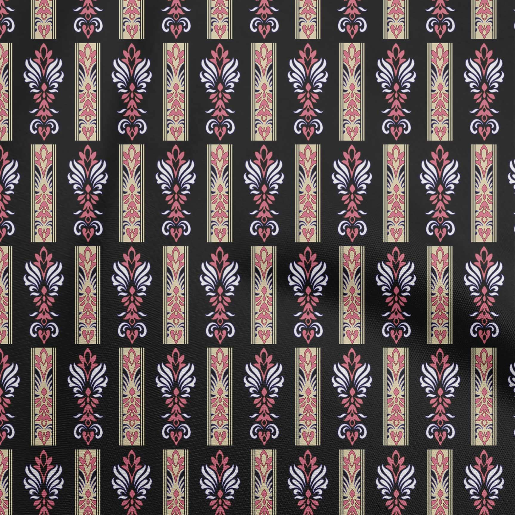 Premium 100% Cotton Cambric Black Floral Print Fabric by The Yard - 42 Inch Wide (52-13) for Dresses, Skirts & DIY Fashion Projects