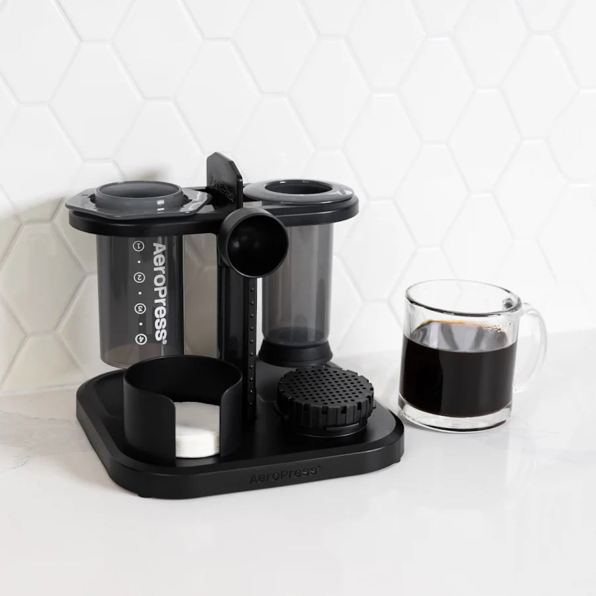 Aeropress Coffee Maker Organizer Stand - Compact & Durable Storage for Aeropress Accessories - Perfect for Home, Office, and Travel Coffee Brewing
