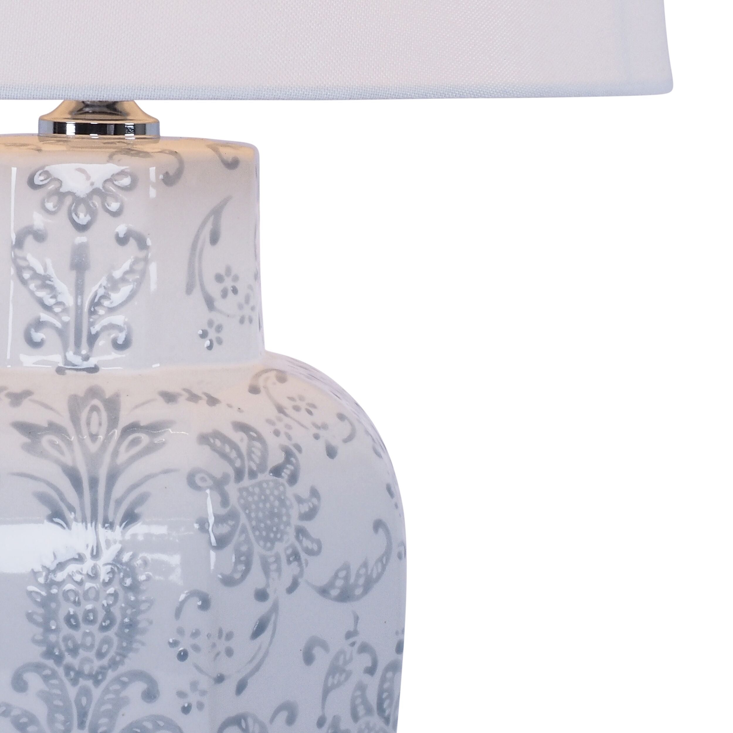 Bush Flower Ceramic Jar Table Lamp 59cm - Elegant Home Decor for Living Room, Bedroom & Office - Perfect for Ambient Lighting and Stylish Interior Design