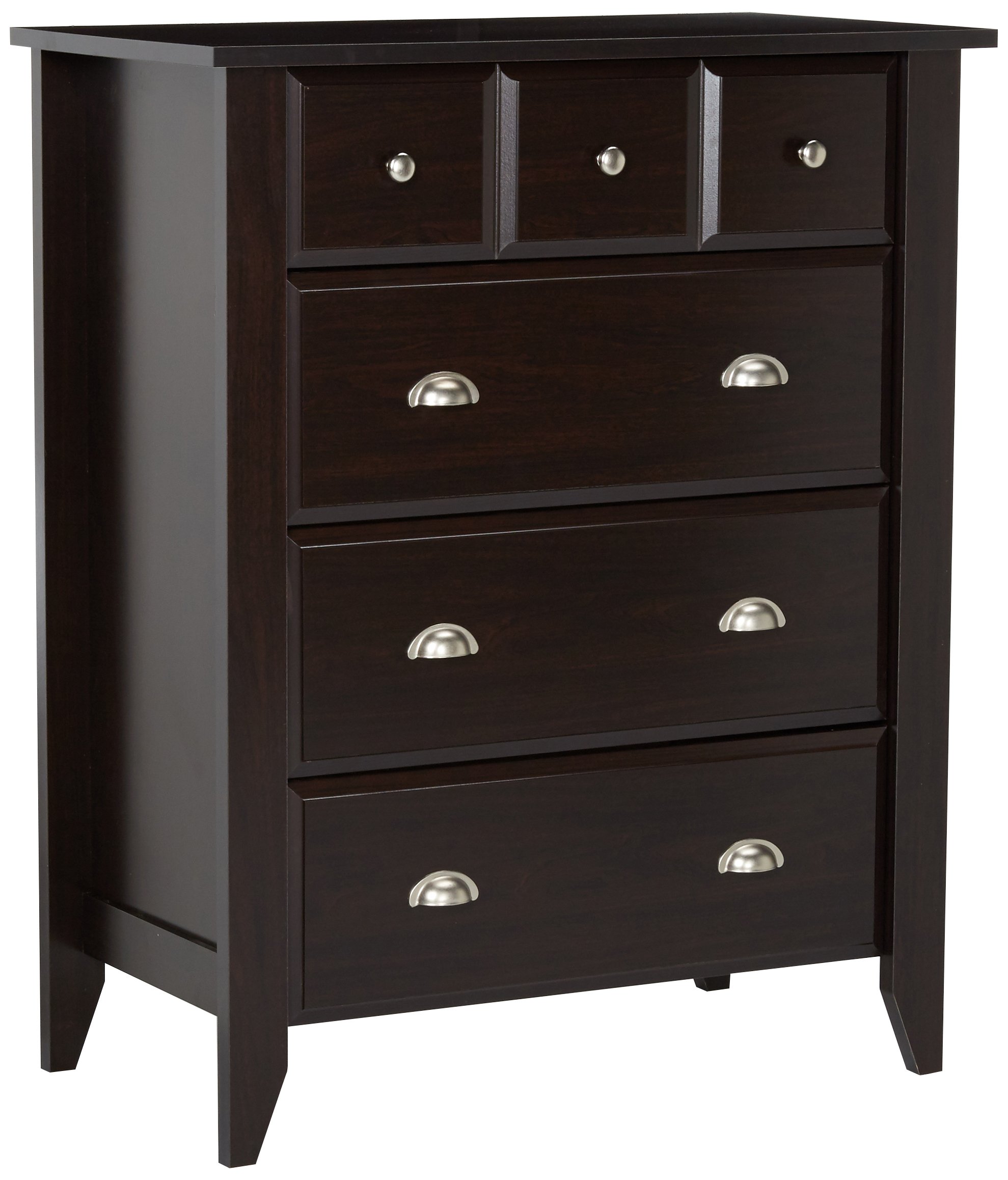 Sauder Shoal Creek Dresser and 4-Drawer Chest in Jamocha Wood Finish - Stylish Bedroom Storage Solution for Home Organization