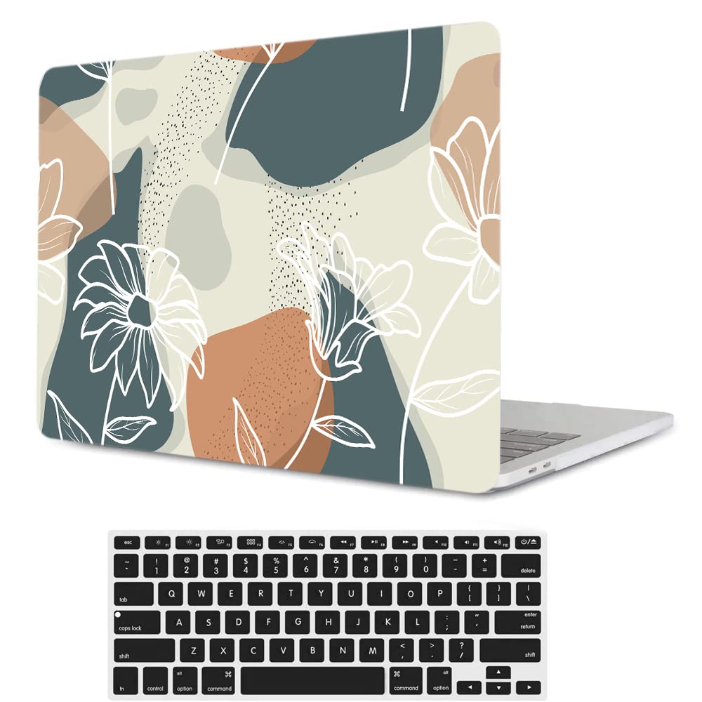 KSK KAISHEK Hard Shell Protective Case for MacBook Air 13.6 inch 2022 (A2681 M2 Chip) - Plastic Cover with Keyboard Protector & Aesthetic Flower Design | Perfect for Work, Travel, and School