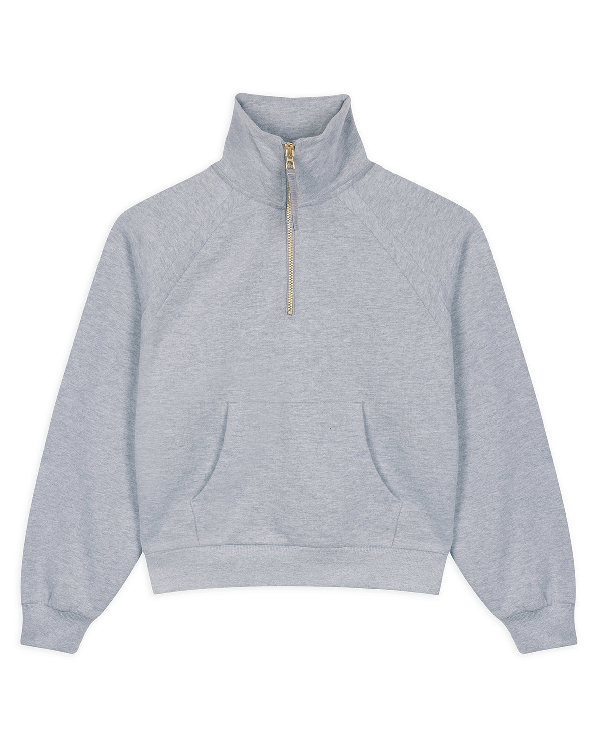 Organic Cotton Half Zip Sweatshirt for Men & Women | Grey Marl Pullover | Casual Wear, Outdoor Activities & Loungewear