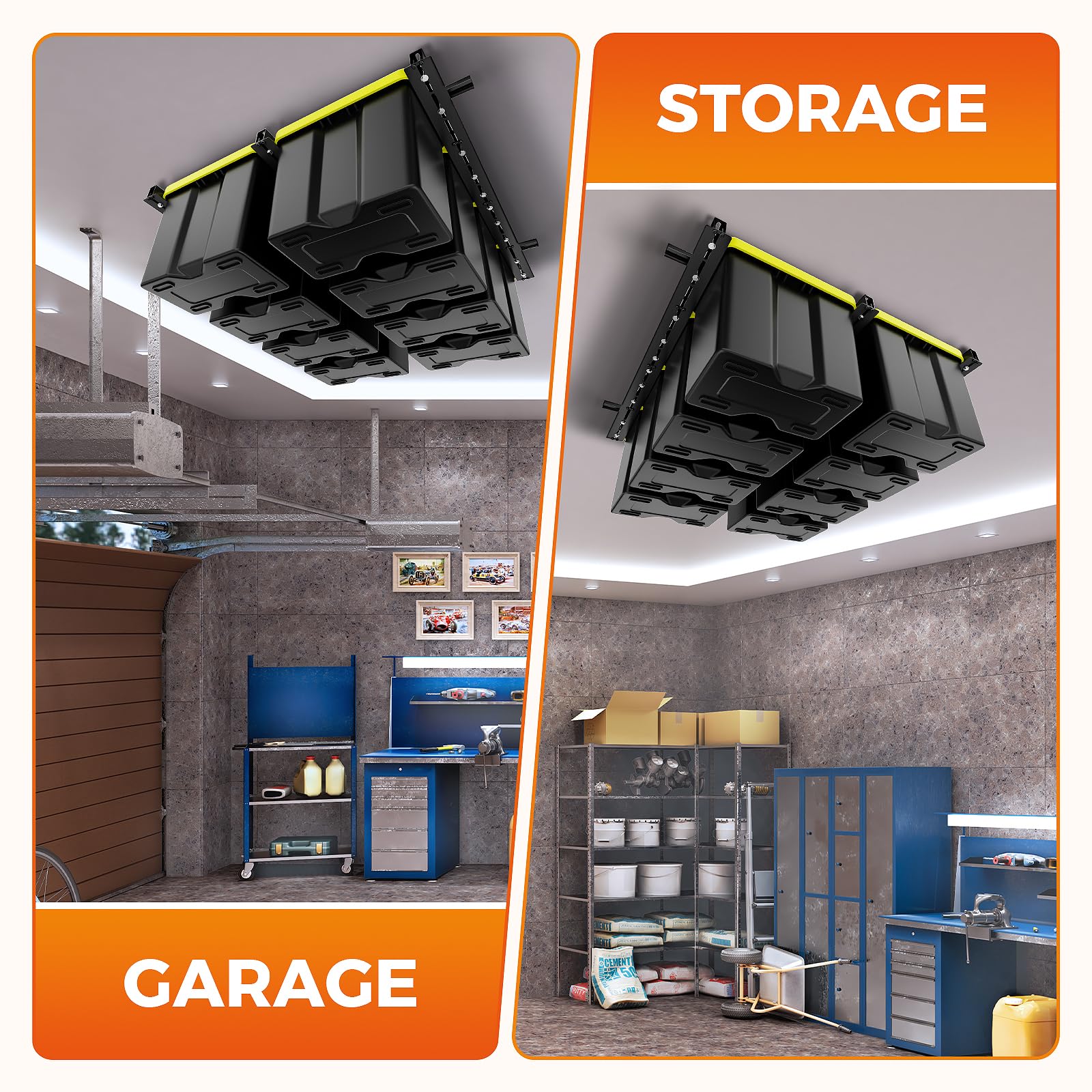 BEAMNOVA Heavy Duty Overhead Garage Storage Rack - 48