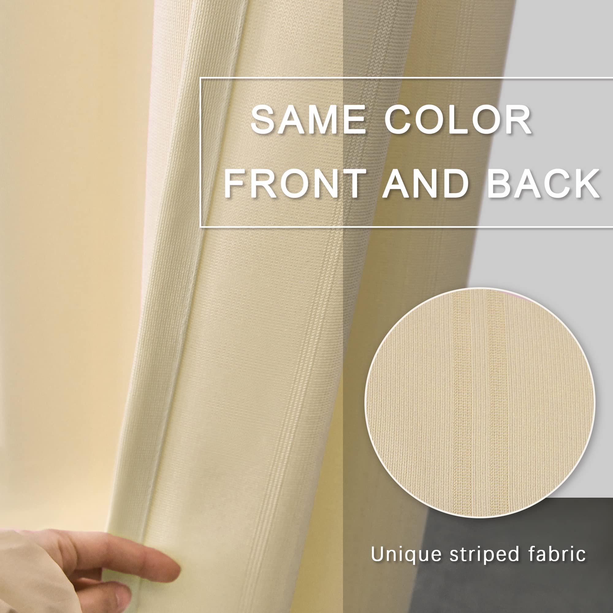 MAIHER Medical Privacy Room Divider Curtain - Flame Retardant Stripe Panel for Hospital, Clinic, School & Nursery (12x8ft, Beige) | Perfect for Patient Privacy, SPA Partitions & Living Room Dividers