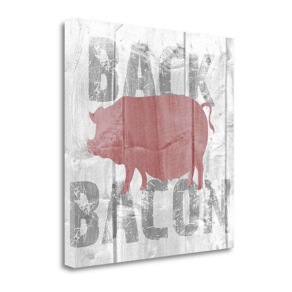 Back Bacon by Alicia Soave - Premium Giclee Art Print on Gallery Wrapped Canvas - Ready to Hang Wall Decor for Living Room, Bedroom & Office