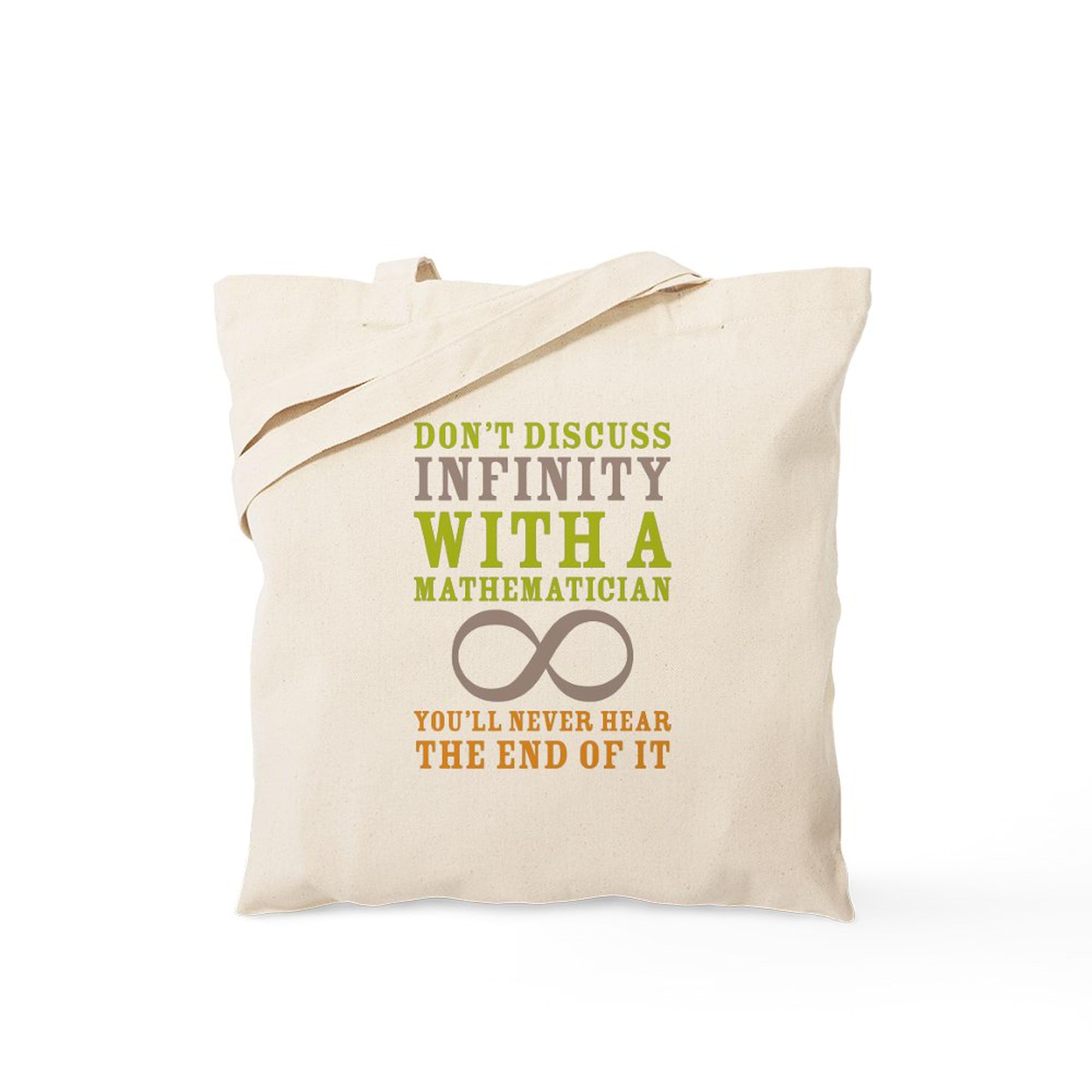Infinity Math Tote Bag - Natural Canvas Reusable Shopping Bag for School, Work & Groceries | Eco-Friendly Cotton Tote with Mathematical Design