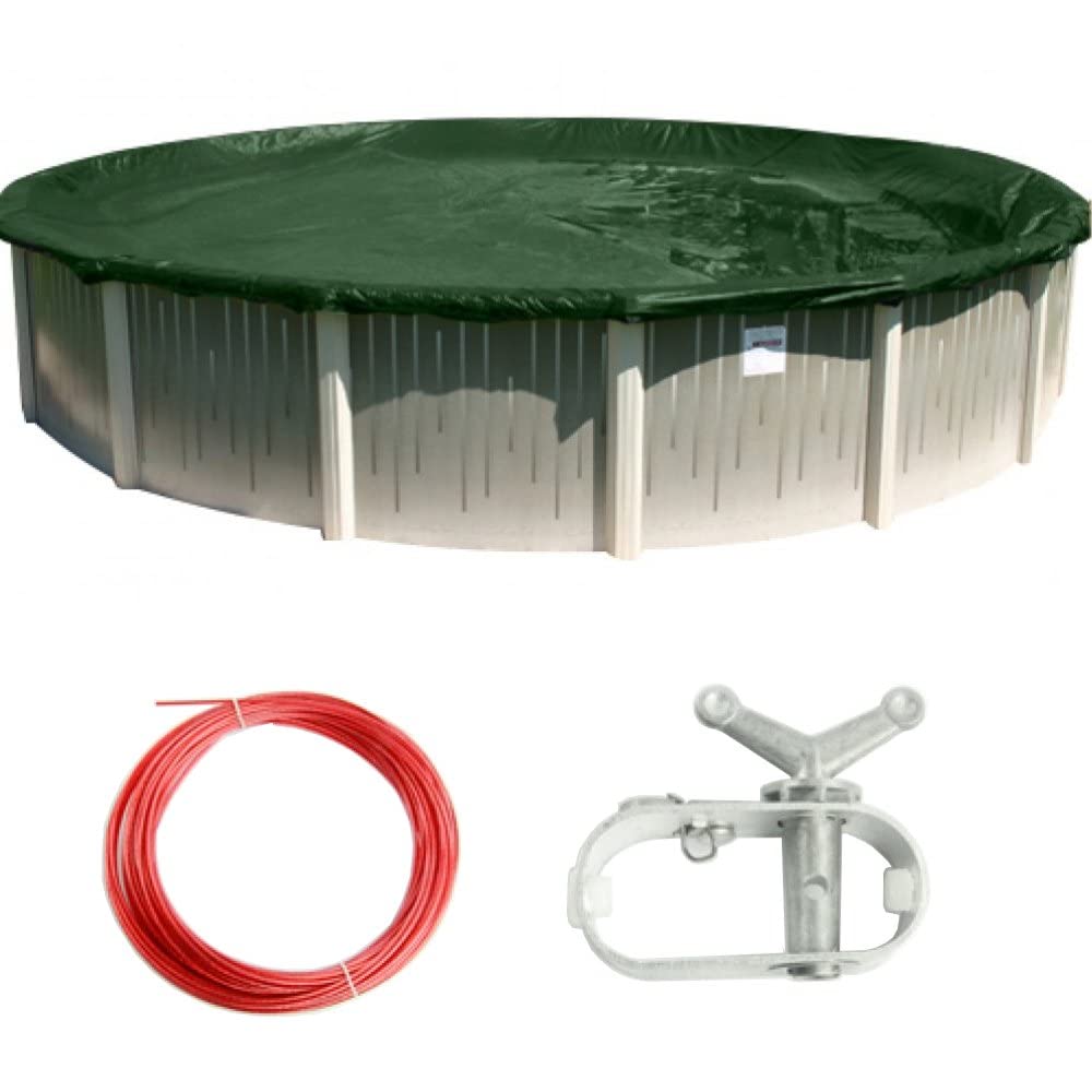 Buffalo Blizzard Ripstopper Heavy Duty Winter Pool Cover for 30-Foot Round Above Ground Swimming Pools | 4-Foot Overlap for Secure Fit | Includes Air Pillow | Perfect for Winter Protection in Snowy Climates