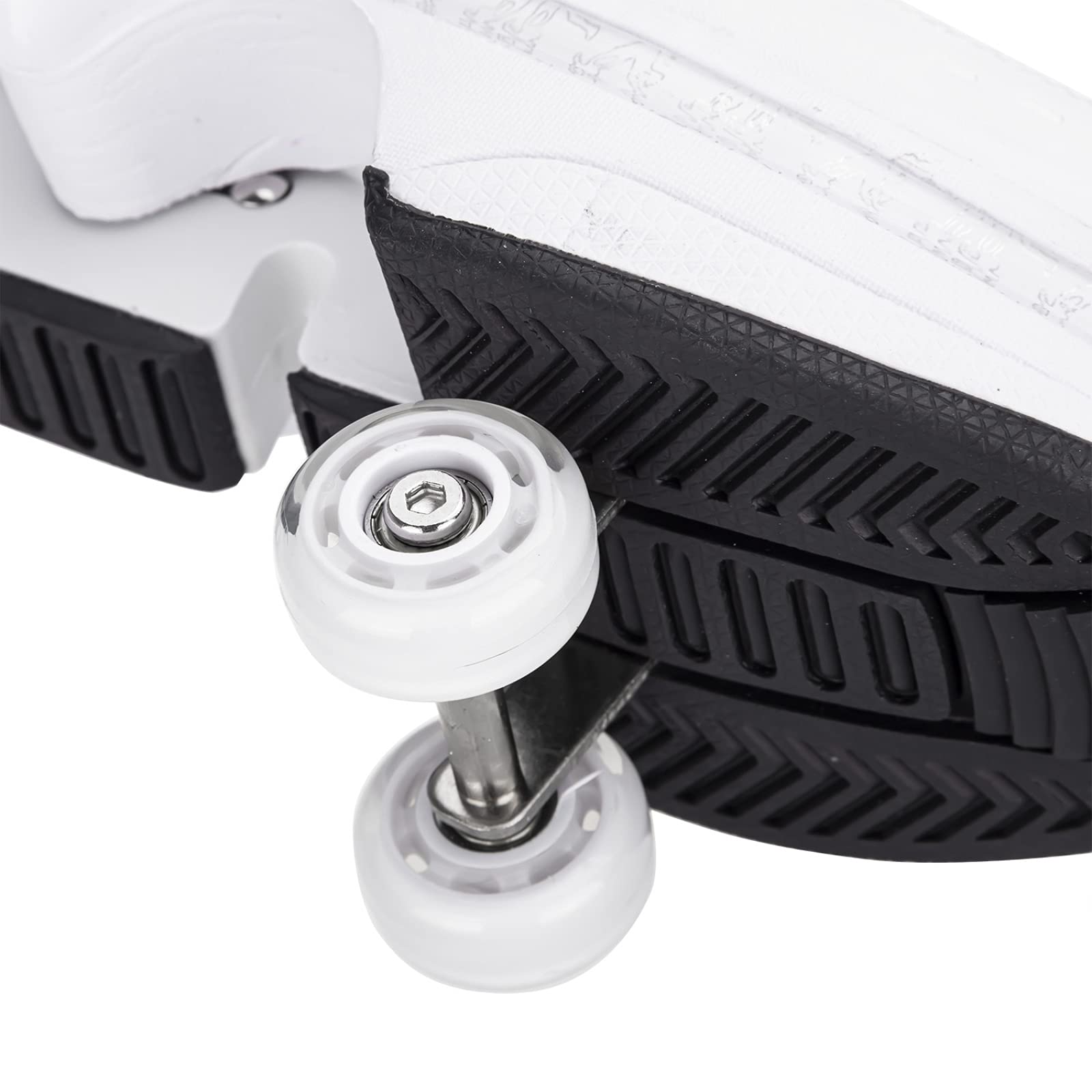 PLMOKN Women's Retractable Roller Skates - Adjustable Outdoor Roller Shoes for Girls & Women - Convertible Sneakers with Kick Design - Size EU 36/US 5.5 in White - Perfect for Outdoor Sports, Fitness & Casual Skating