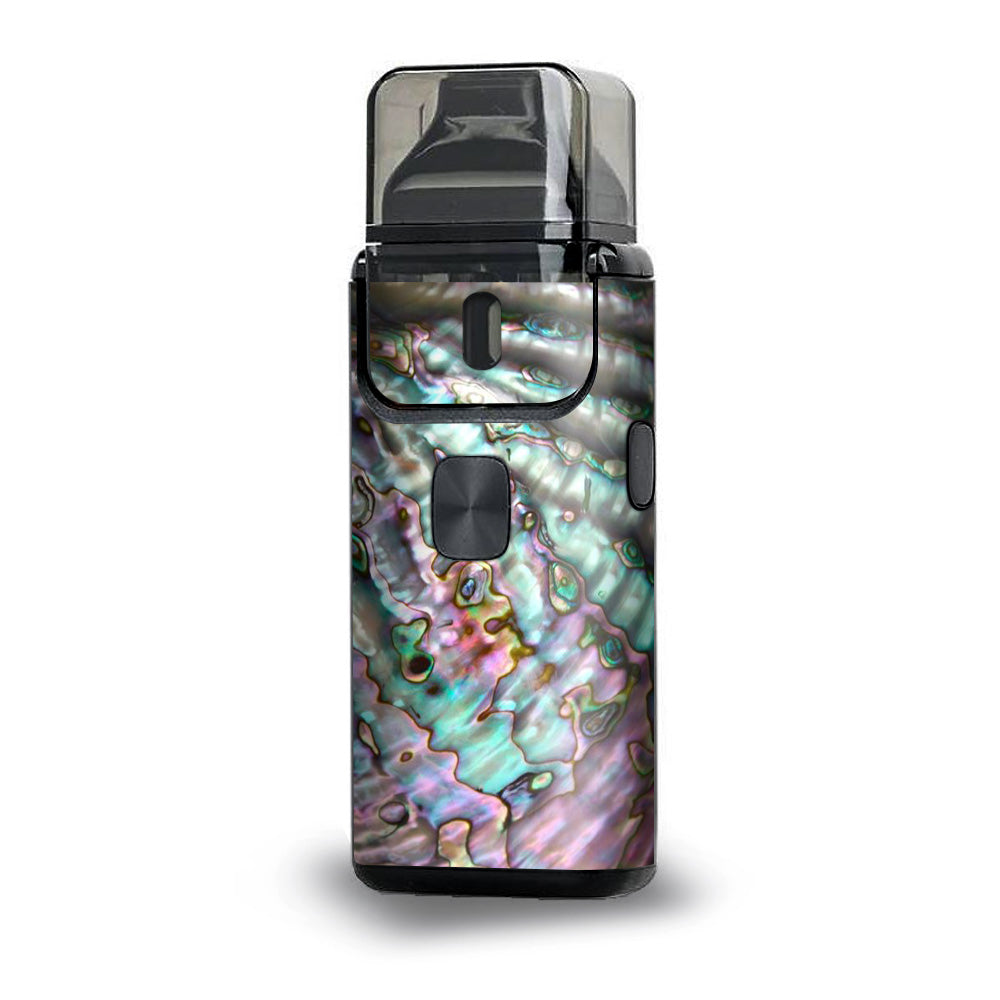 Natural Abalone Pink Green Purple Seashell Skin Case for Aspire Breeze 2 Vape - Stylish Protection for Vaping Enthusiasts | Perfect for Travel, Beach & Outdoor Use