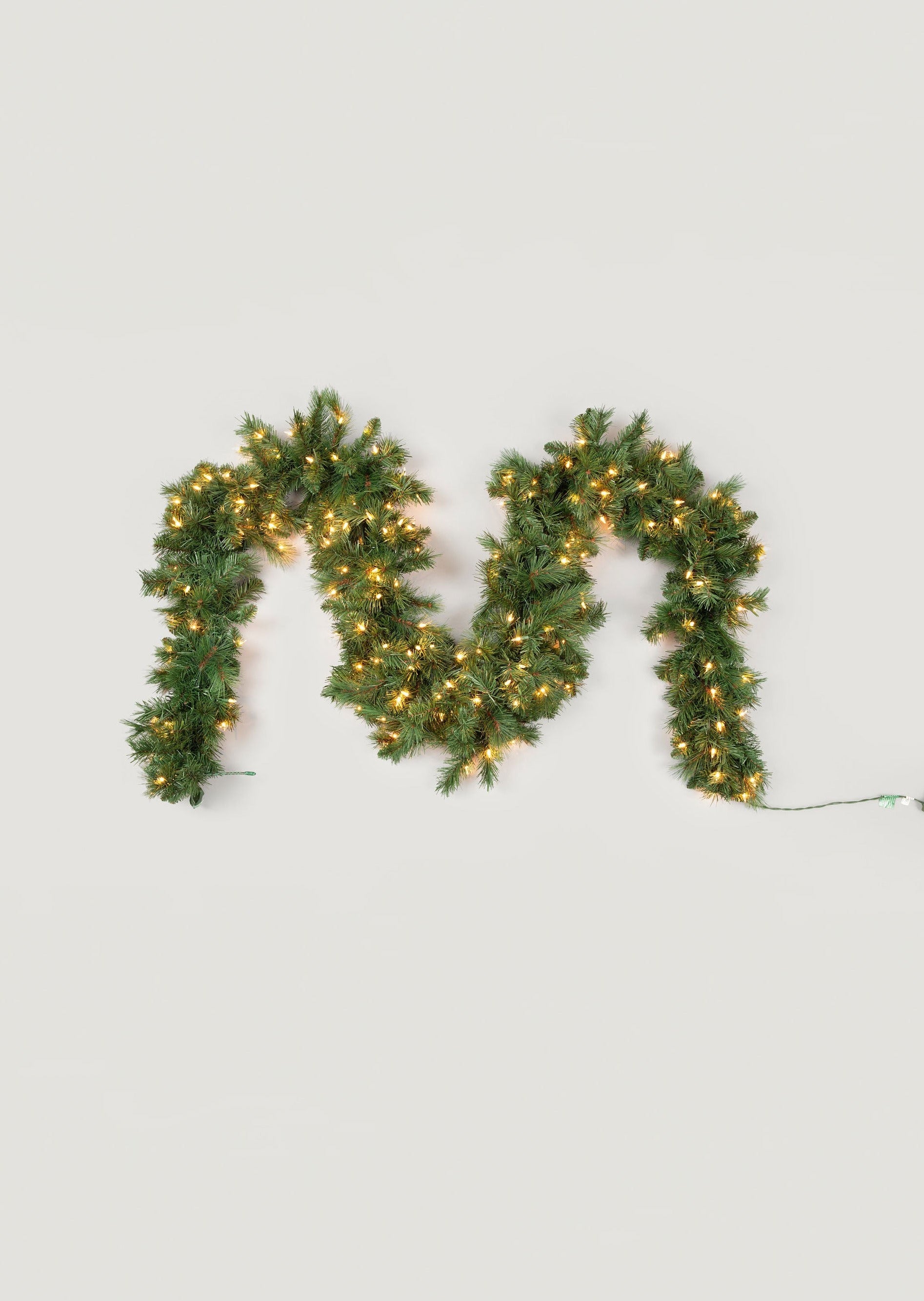 Faux Douglas Fir Holiday Garland with LED Lights - 108 Inch Christmas Decor for Fireplace Mantel, Staircase & Holiday Home Decor