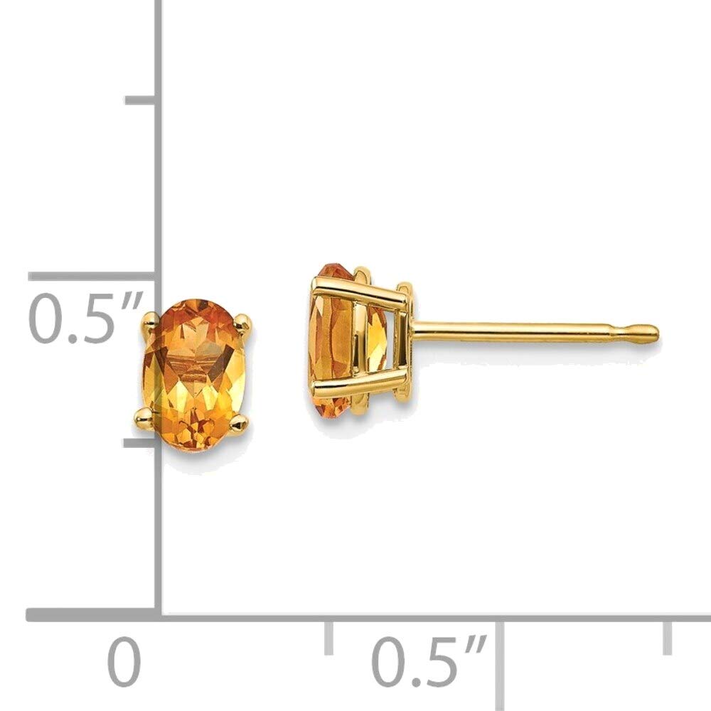 14K Yellow Gold Citrine Earrings - November Birthstone Jewelry for Women, Gift for Her, Birthday, Anniversary & Special Occasions