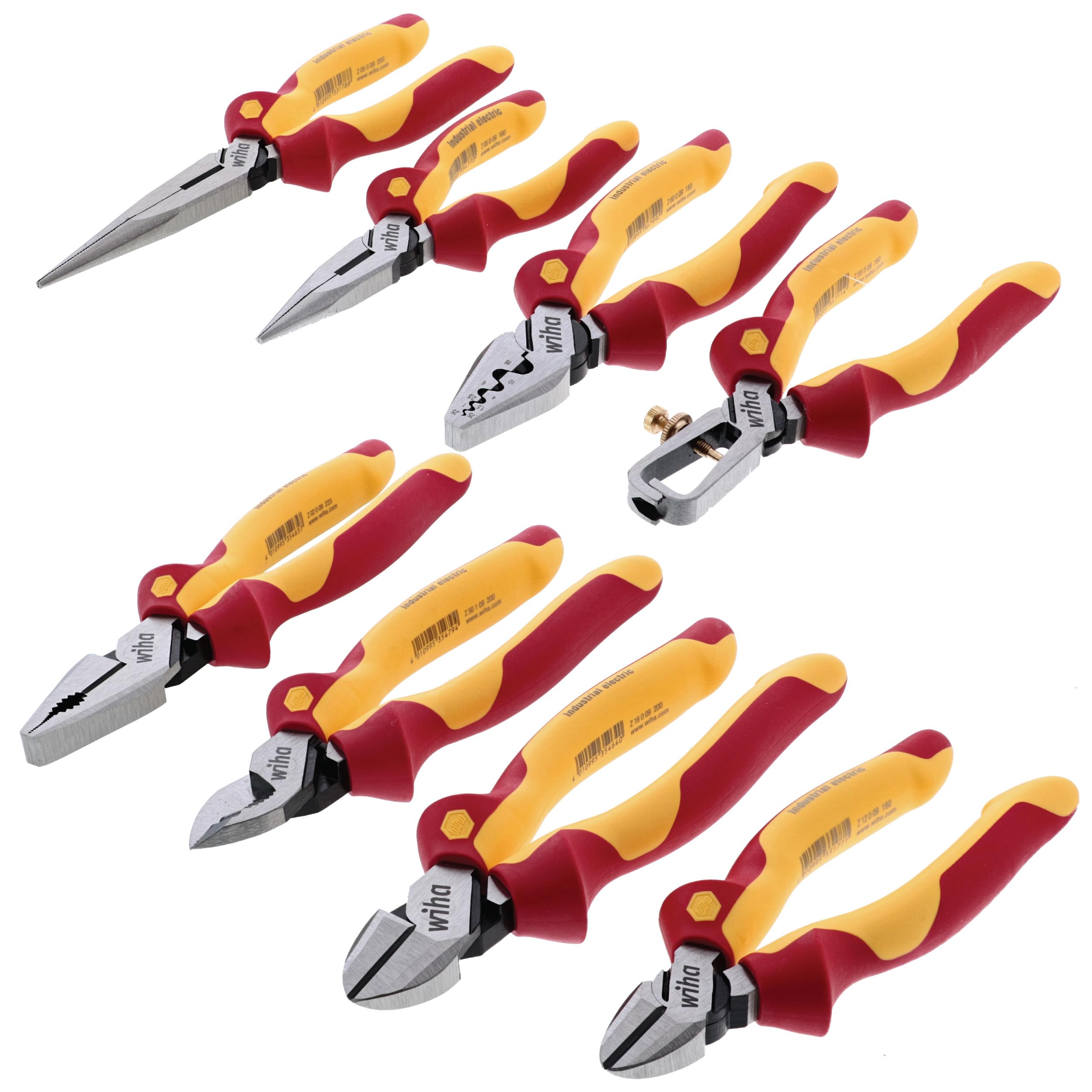 Wiha 32987 8-Piece Insulated Industrial Pliers & Cutters Set - Professional Electrical Tools for Electricians, Mechanics & DIY Projects - Perfect for Wiring, Repairs & Home Improvement Tasks