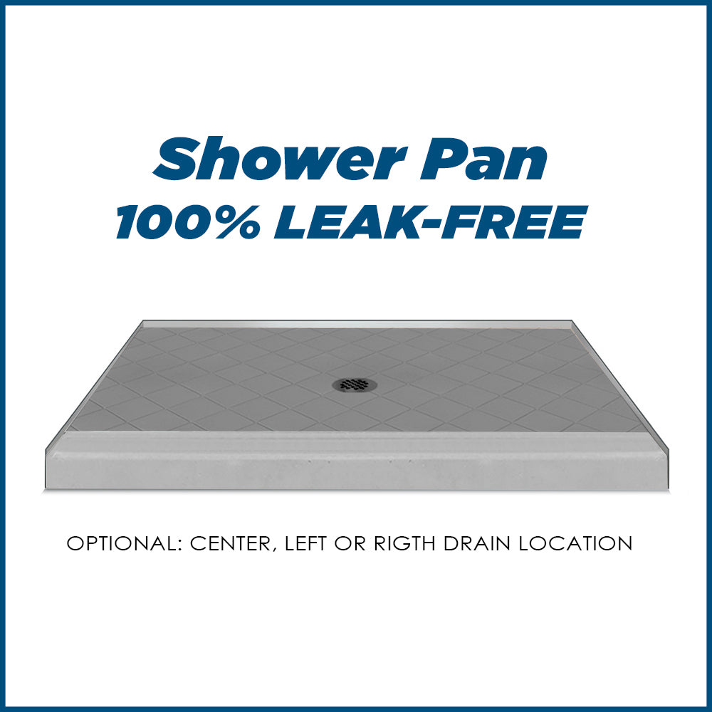 60 Alcove Portland Cement Sistine Stone & Diamond Stone Accent - DIY Shower Remodel Kit for Bathroom Renovation | Waterproof & Durable Tile Solution for Modern Homes