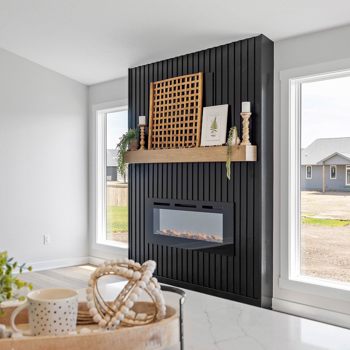 Adjustable Wood Slat Wall Kit - Modern DIY Room Divider & Decorative Panel for Home & Office - Perfect for Living Room, Bedroom, or Workspace Partitions
