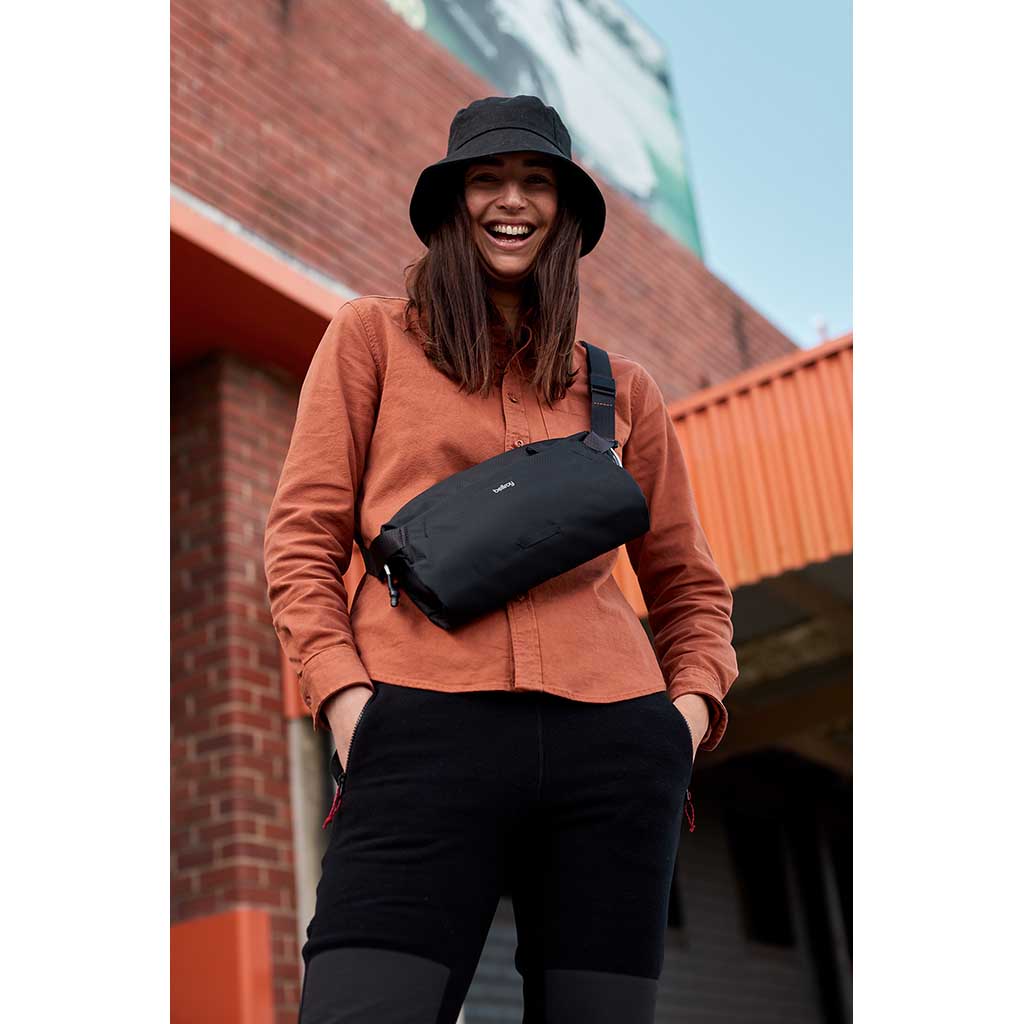 Lightweight Black Sling Bag for Men & Women - Compact Crossbody Shoulder Bag for Travel, Hiking, and Everyday Use