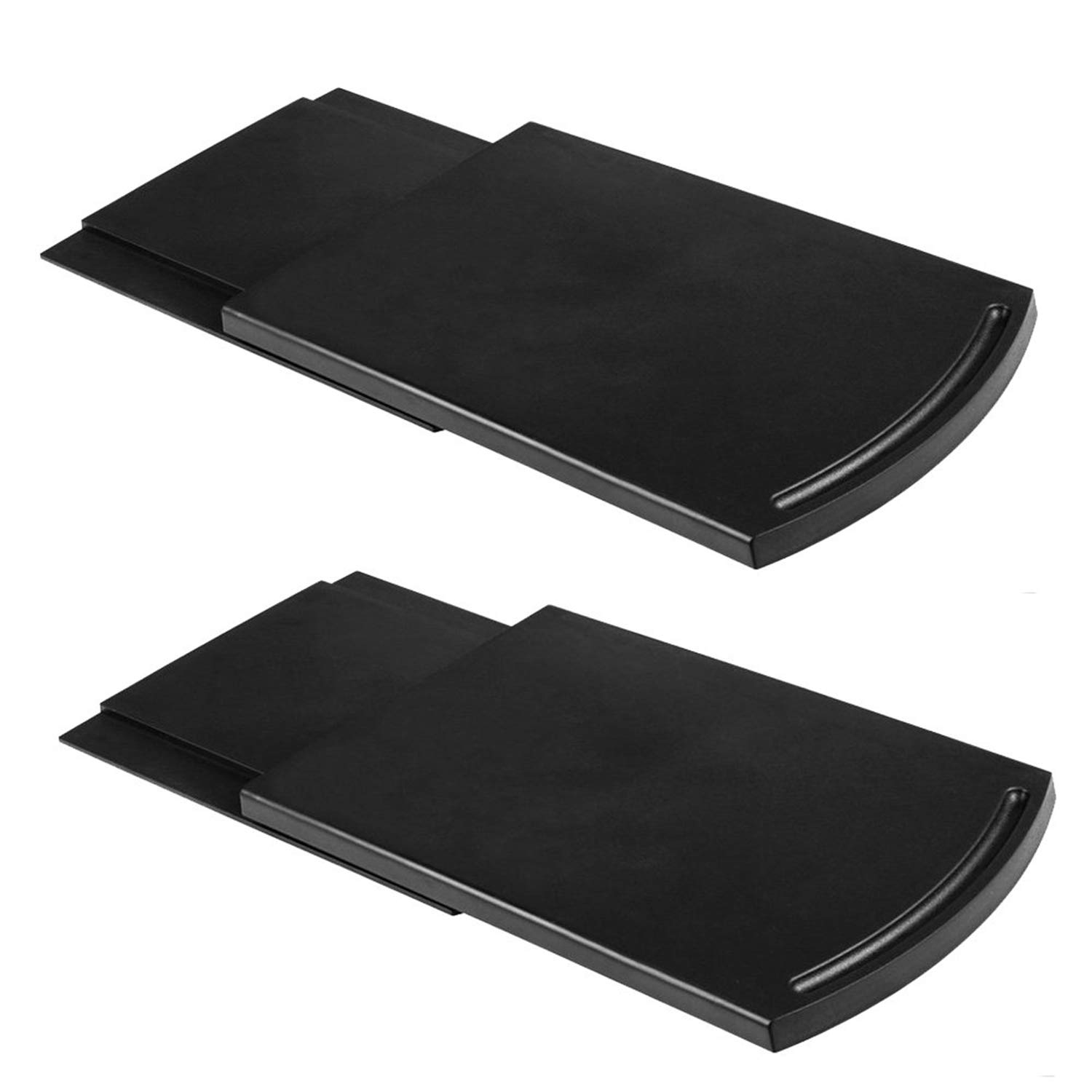 Haudang 12-Inch Under Cabinet Sliding Coffee Tray Mat - Smooth Rolling Wheels for Coffee Maker & Toaster Storage (2 Pack) | Perfect for Kitchen Organization & Small Appliance Mobility