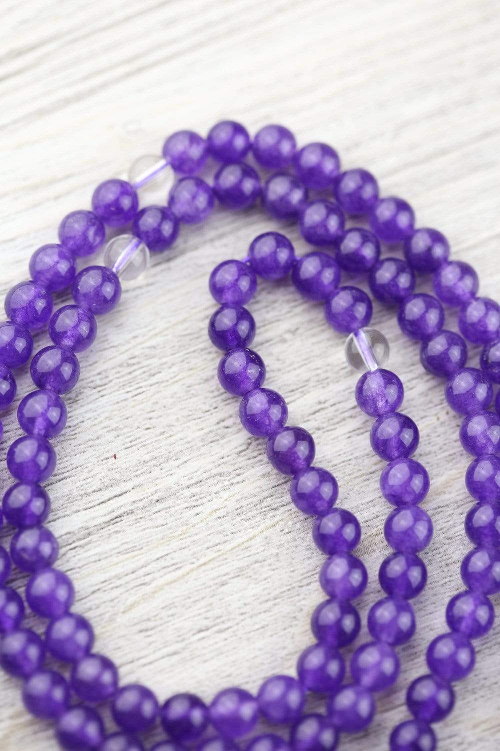 Amethyst Clarity of Mind Mala Beads - Natural Healing Crystal Meditation Necklace for Stress Relief & Spiritual Growth | Perfect for Yoga, Mindfulness Practice & Daily Wear