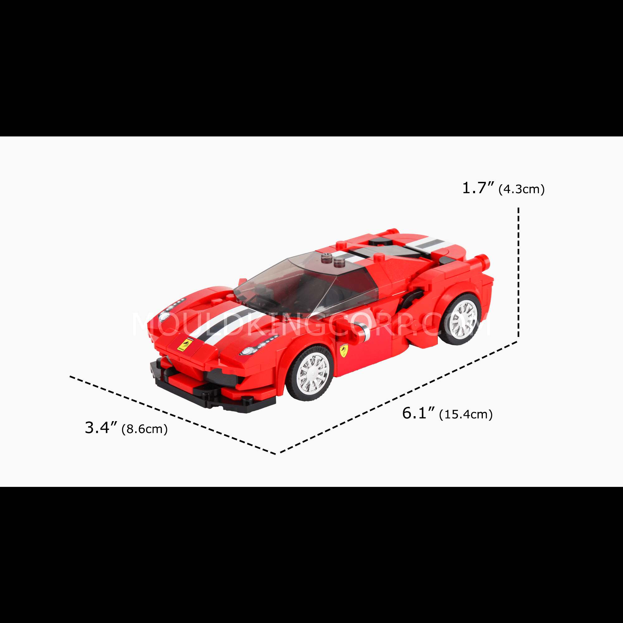 Mould King 27006 488 GTB Mini Sports Car Building Blocks Set - 329 PCS for Kids & Adults, Perfect for Creative Play, STEM Learning & Collectors Display