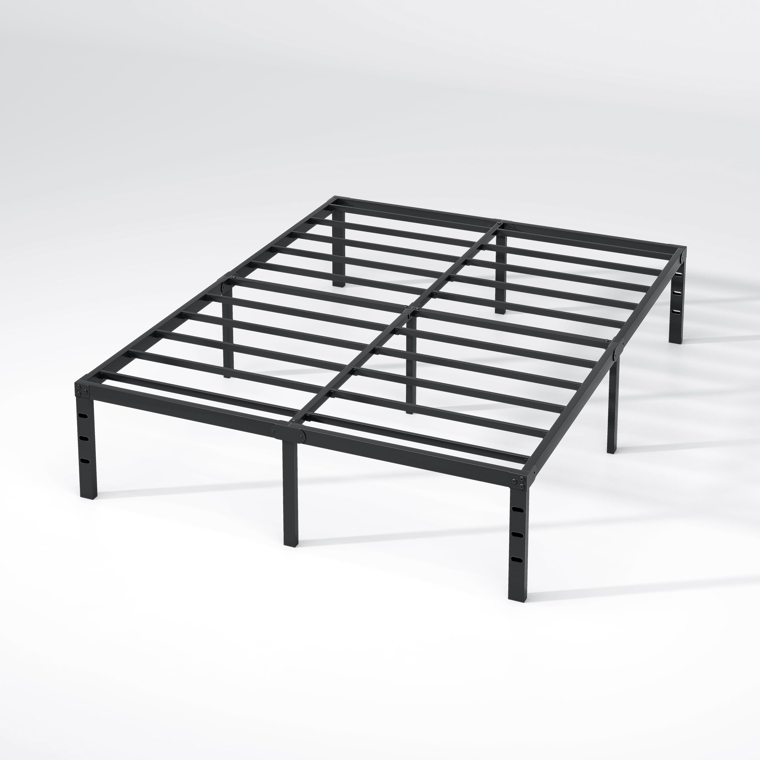 King Size Metal Bed Frame with Storage - Heavy Duty Sturdy Mattress Foundation, 18 Inch Height, Easy Assembly No Box Spring Needed - Perfect for Master Bedrooms, Guest Rooms & Small Spaces (Black)