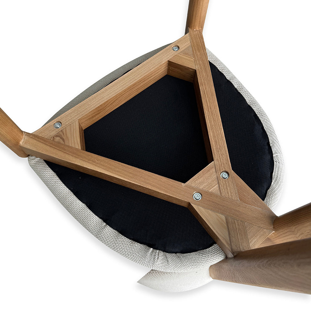 BERLY Dining Chair - Modern Oat & Natural Wooden Chair for Kitchen, Dining Room, or Home Office - Comfortable & Stylish Seating Solution