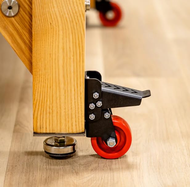 JESSEM Heavy-Duty Steel Caster Wheels Set for Router Tables & Workbenches - Smooth Mobility for Woodworking Shop & Garage Workspace