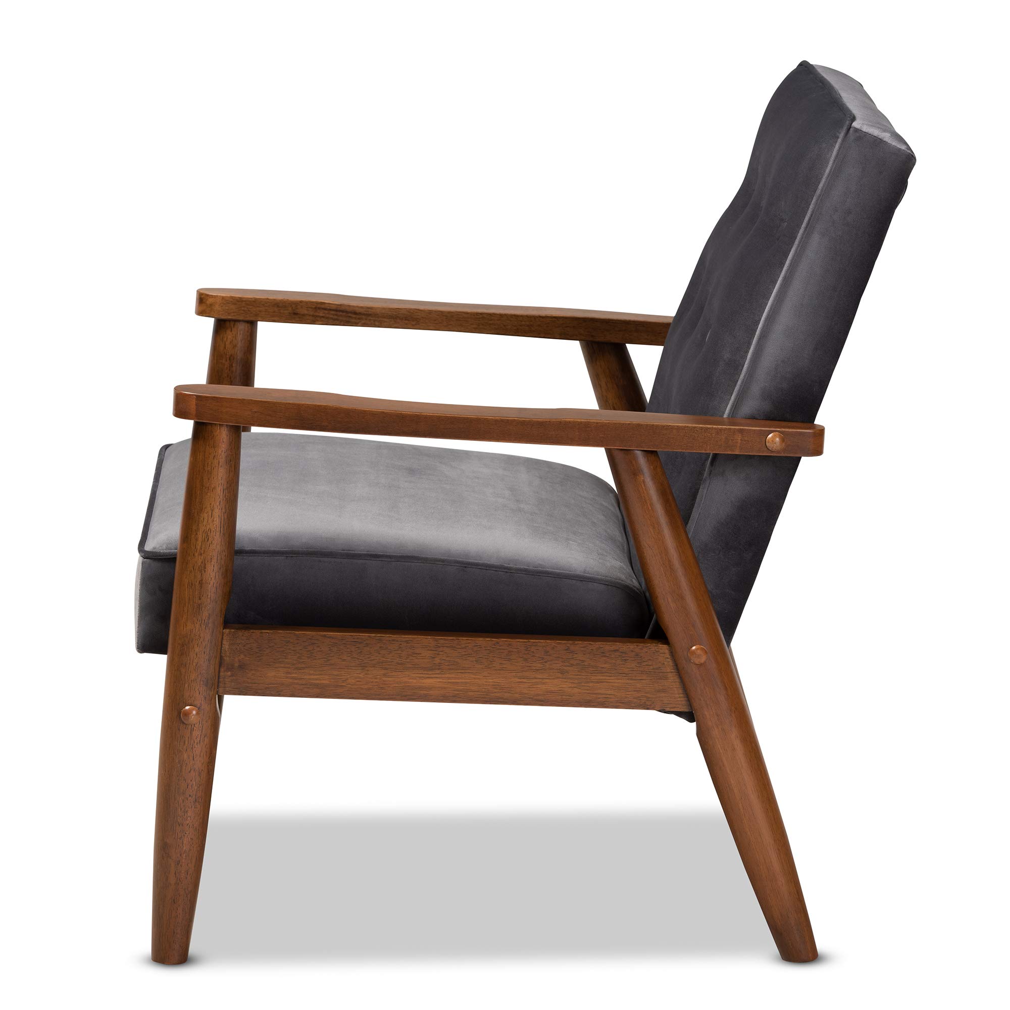 Baxton Studio Modern Office Chairs - Grey & Brown Upholstered Ergonomic Desk Chairs for Home & Office Workspace