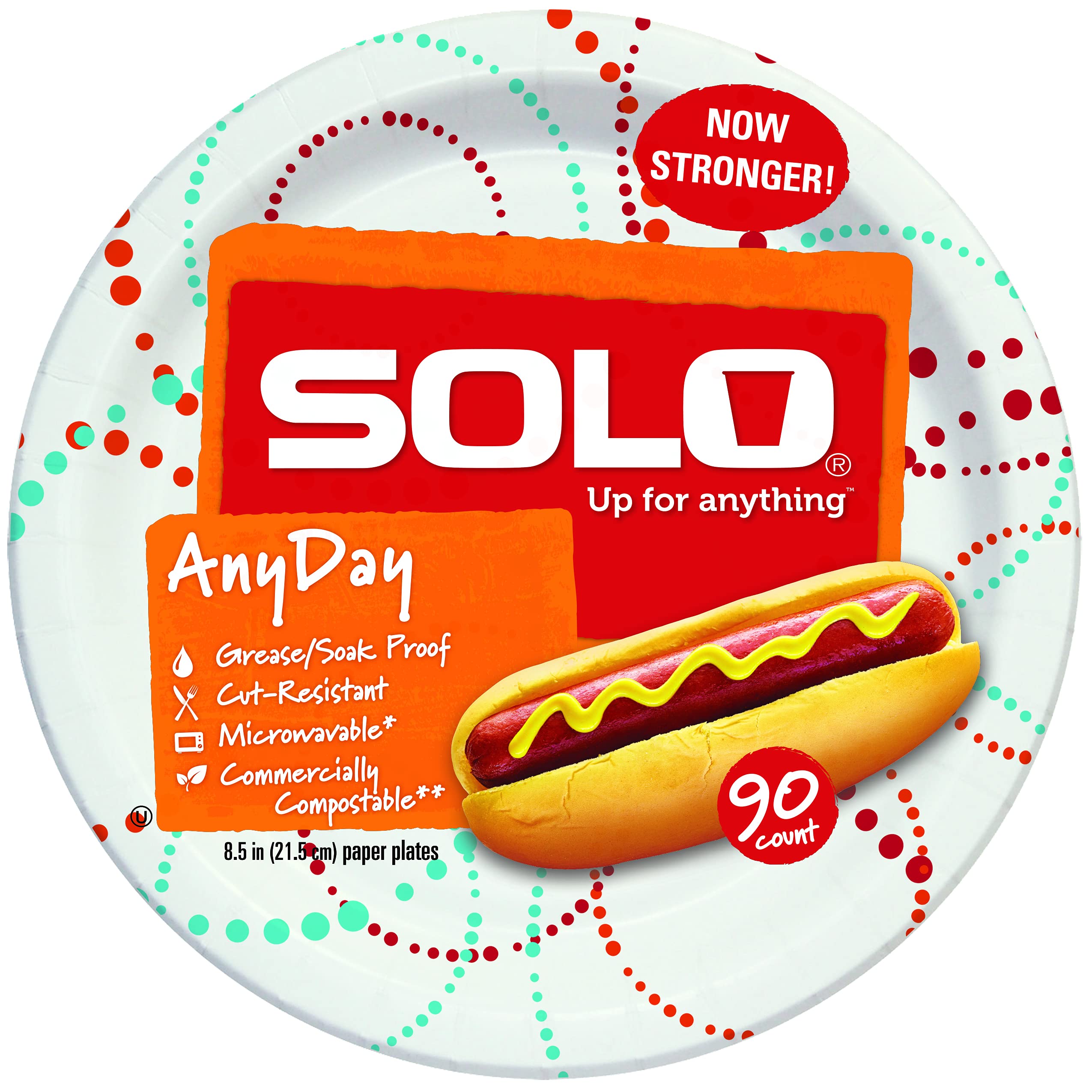 Solo AnyDay 8.5 Inch Disposable Paper Plates - 360 Count Bulk Pack for Parties, Picnics, BBQs & Everyday Use