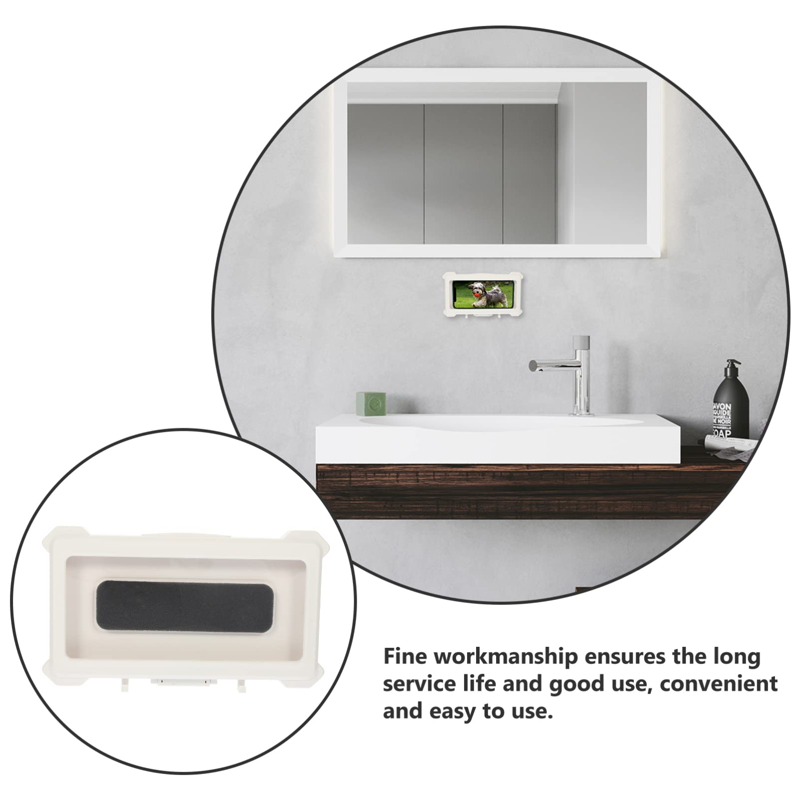 **UKCOCO Waterproof Phone Case for Shower - IPX8 Waterproof Phone Holder with Suction Cup, Wall Mounted Bathroom Phone Stand for iPhone Samsung - Perfect for Shower, Bath, Swimming & Outdoor Activities**