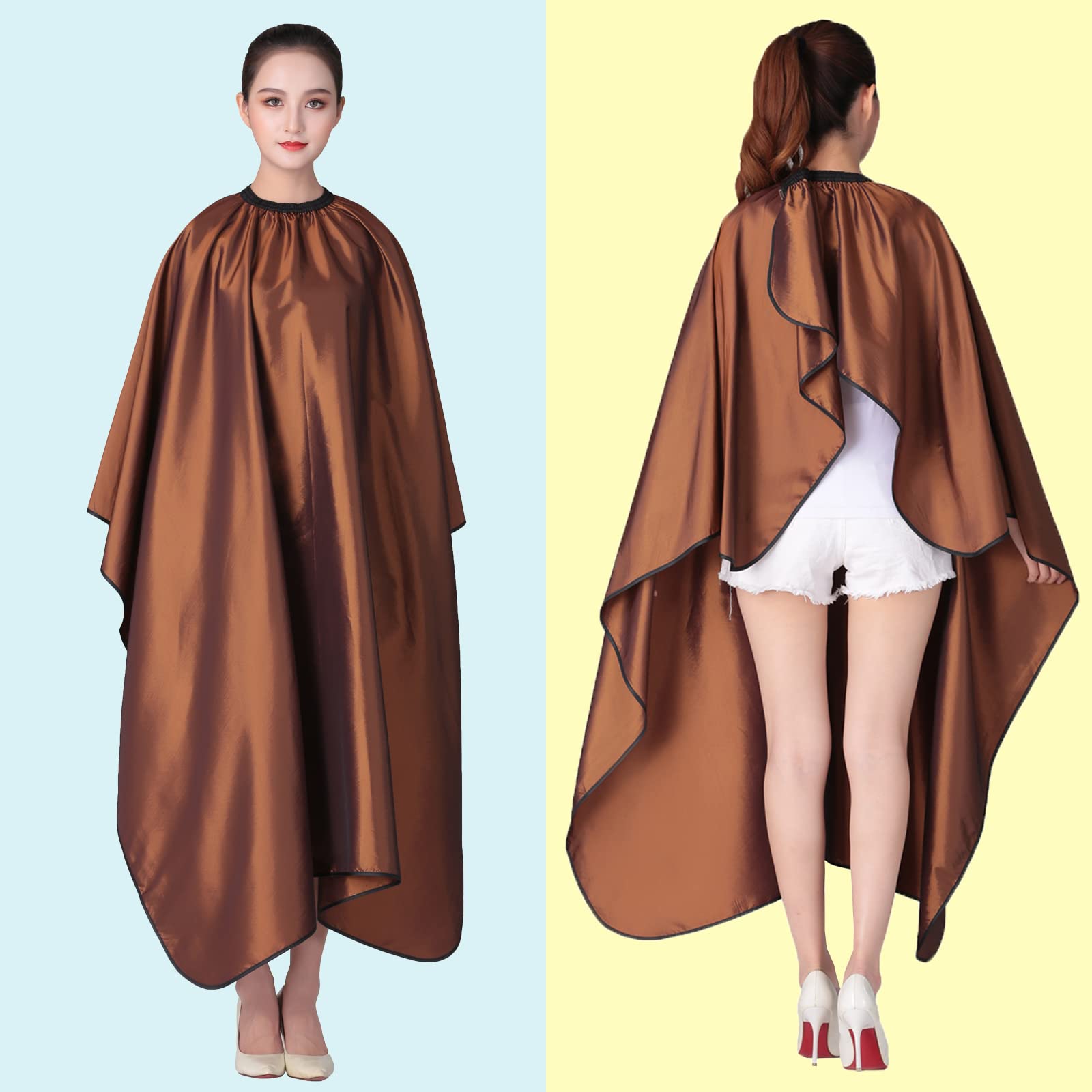 Professional Barber Cape for Hair Salon - Adjustable Metal Clip, Waterproof Shampoo Hair Cutting Cape for Barbers & Stylists (55