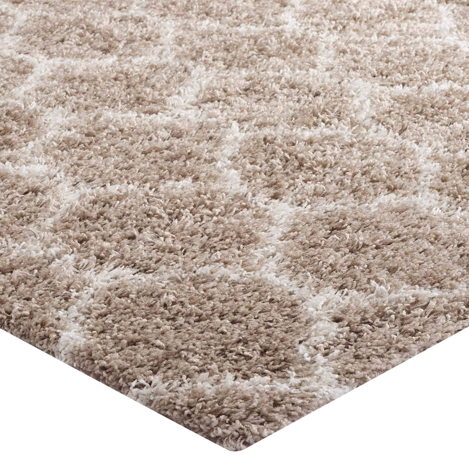 Modern Contemporary Urban Living Area Rug - Soft Fabric Floor Carpet Runner in Multi-Beige | Perfect for Lounge, Living Room & Bedroom Decor