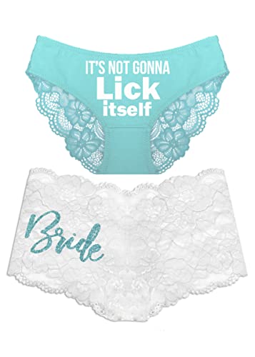 2 Piece Set - Aqua/White