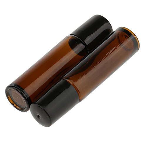 6 Pack 10ml Empty Glass Roll On Bottles for Essential Oils & Perfumes - Dark Brown - Reusable Aromatherapy Containers for DIY Blends, Travel & Gift Giving