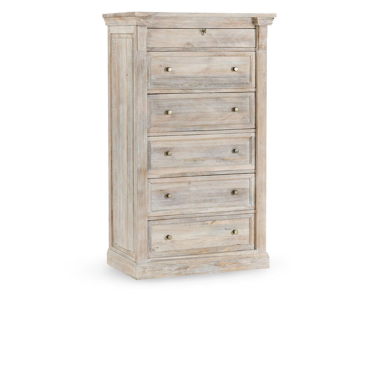 Adelaide 6-Drawer Chest - Natural White Wash Finish | Modern Bedroom Dresser for Storage & Organization | Perfect for Bedroom, Living Room, or Nursery