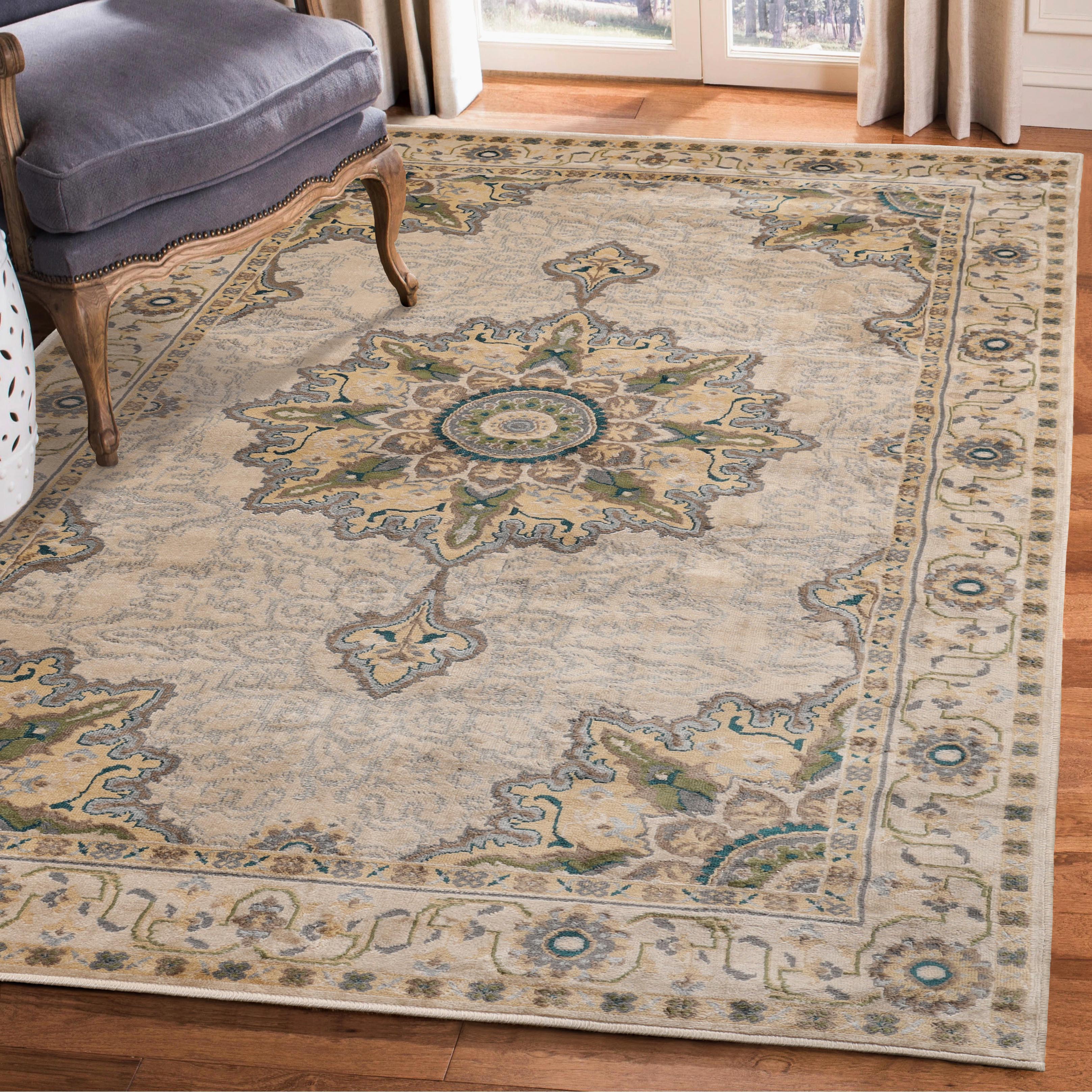 Edeline Medallion Oriental Indoor Area Rug - Soft Bohemian Style Carpet for Living Room, Bedroom & Dining Room Decor