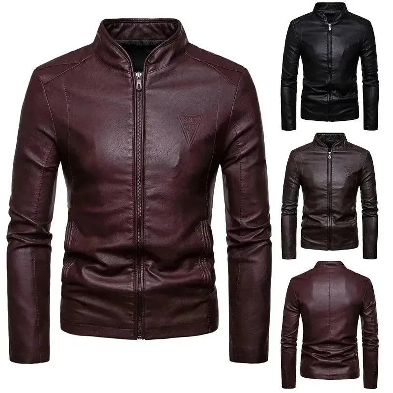 Urban Edge Slim Fit Leather Jacket for Men - Genuine Leather Motorcycle Jacket with Stylish Design - Perfect for Riding, Night Out & Casual Wear