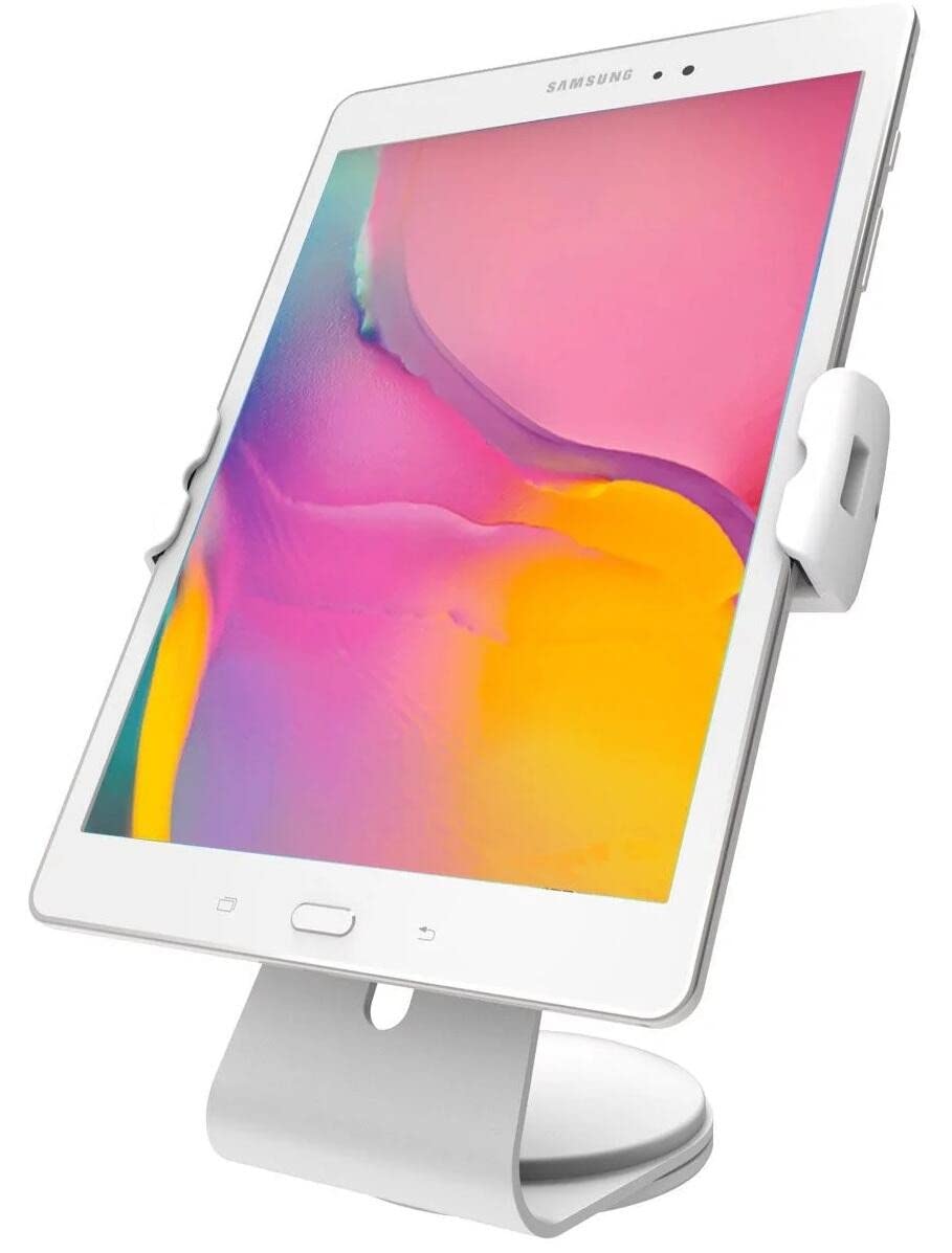 Compulocks Universal Tablet Mount Holder - Secure Cling Stand for iPad, Samsung, Fire Tablets - Perfect for Home, Office, and Travel Use (White)