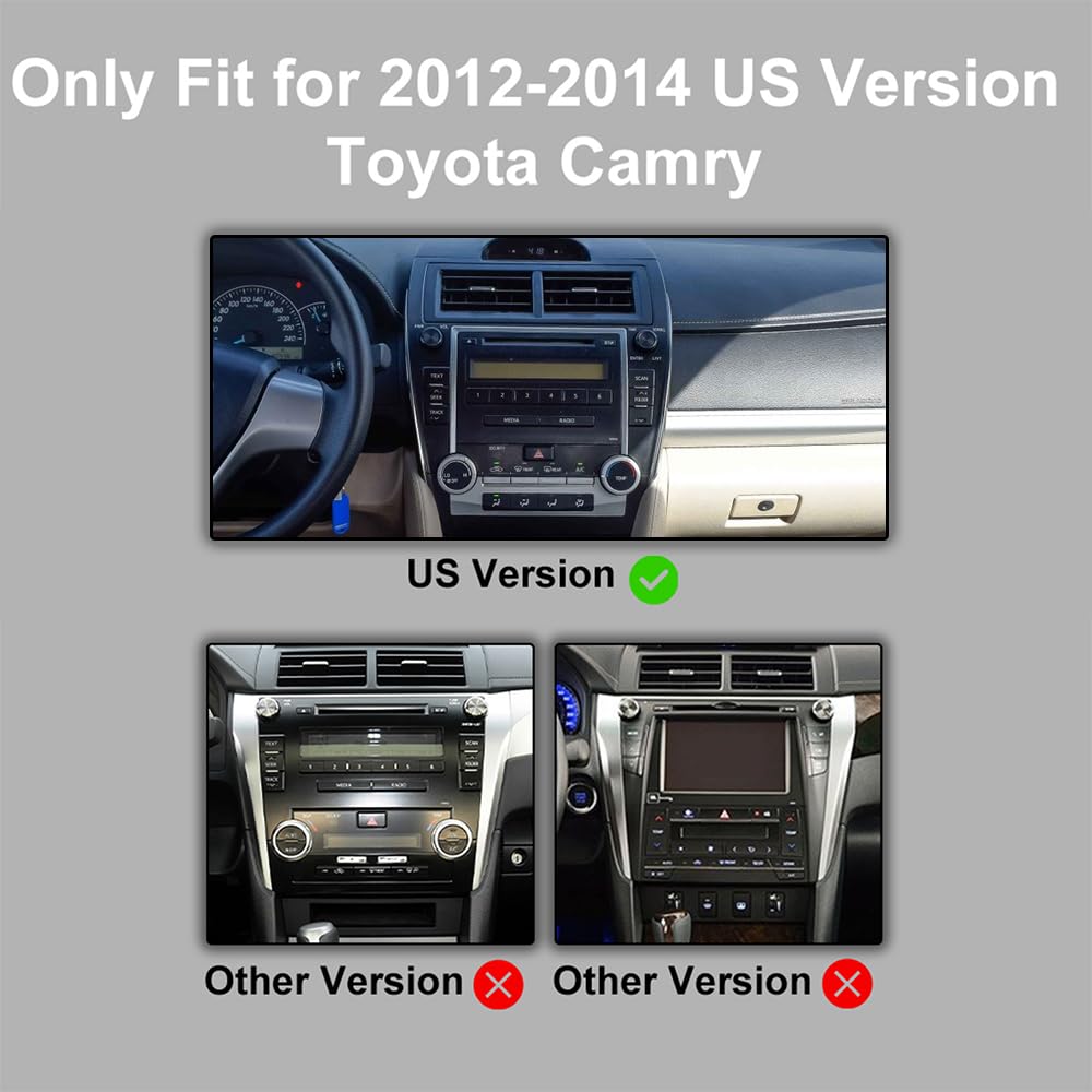 10.1 Inch Android 13 Car Stereo for Toyota Camry 2012-2014 | 2+32GB with Wireless CarPlay & Android Auto | Hikity Touchscreen GPS Navigation Bluetooth FM RDS | Backup Camera Included | Perfect for Commuting & Road Trips