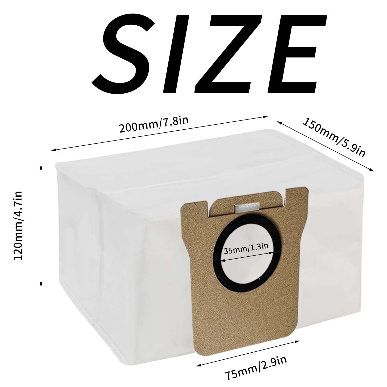 Kingsea Replacement Dust Bags for ECOVACS DEEBOT X1 OMNI Turbo Robot Vacuum Cleaner - 6 Pack High-Efficiency HEPA Filter Bags - Perfect for Pet Hair, Allergies & Deep Cleaning Smart Homes