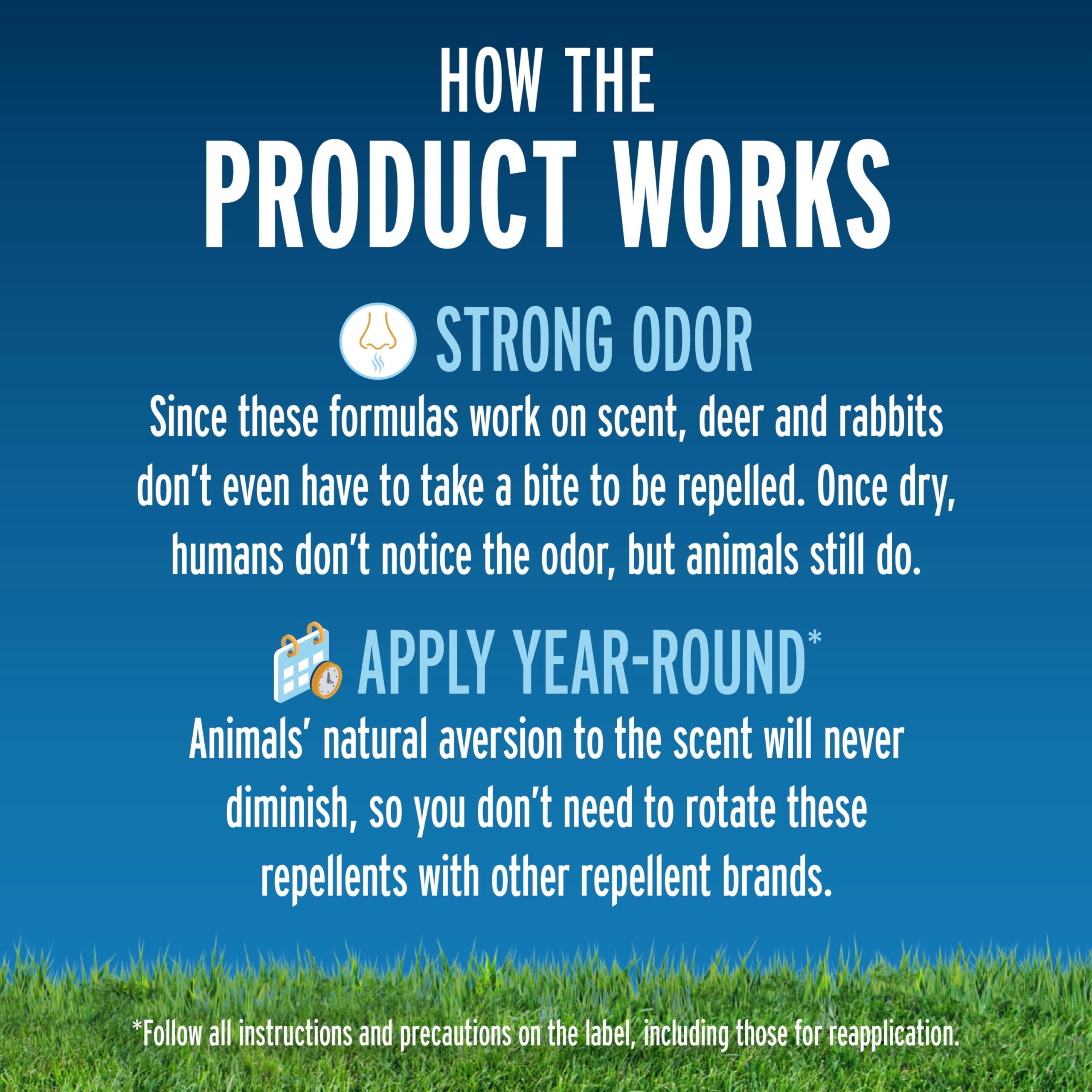 Liquid Fence Deer and Rabbit Repellent Concentrate - 32 oz Hose-End Sprayer - Natural Animal Repellent for Gardens, Lawns, and Landscapes - Protect Plants from Deer, Rabbits, and Other Pests