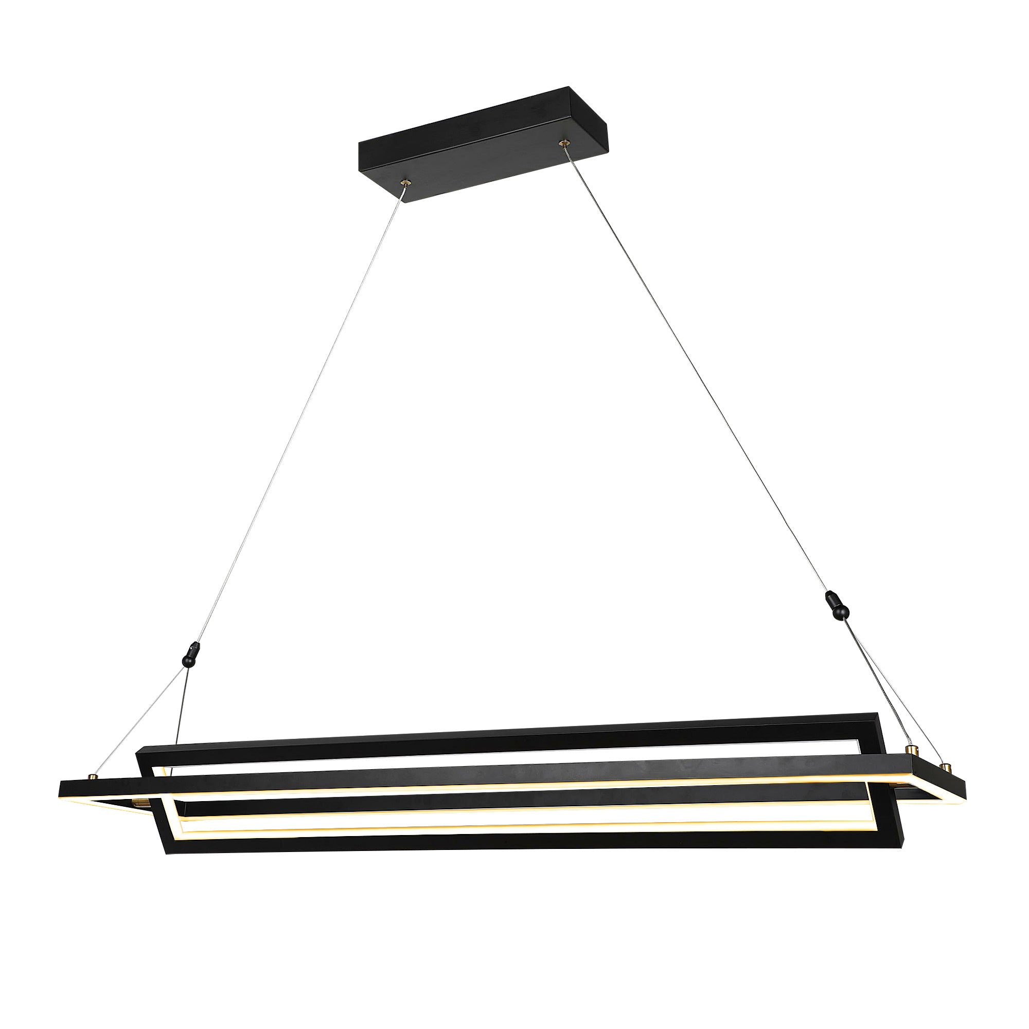 Vintage Industrial LED Rectangle Pendant Light - Bristol Style Metal Ceiling Fixture for Kitchen Island, Dining Room & Bar Lighting