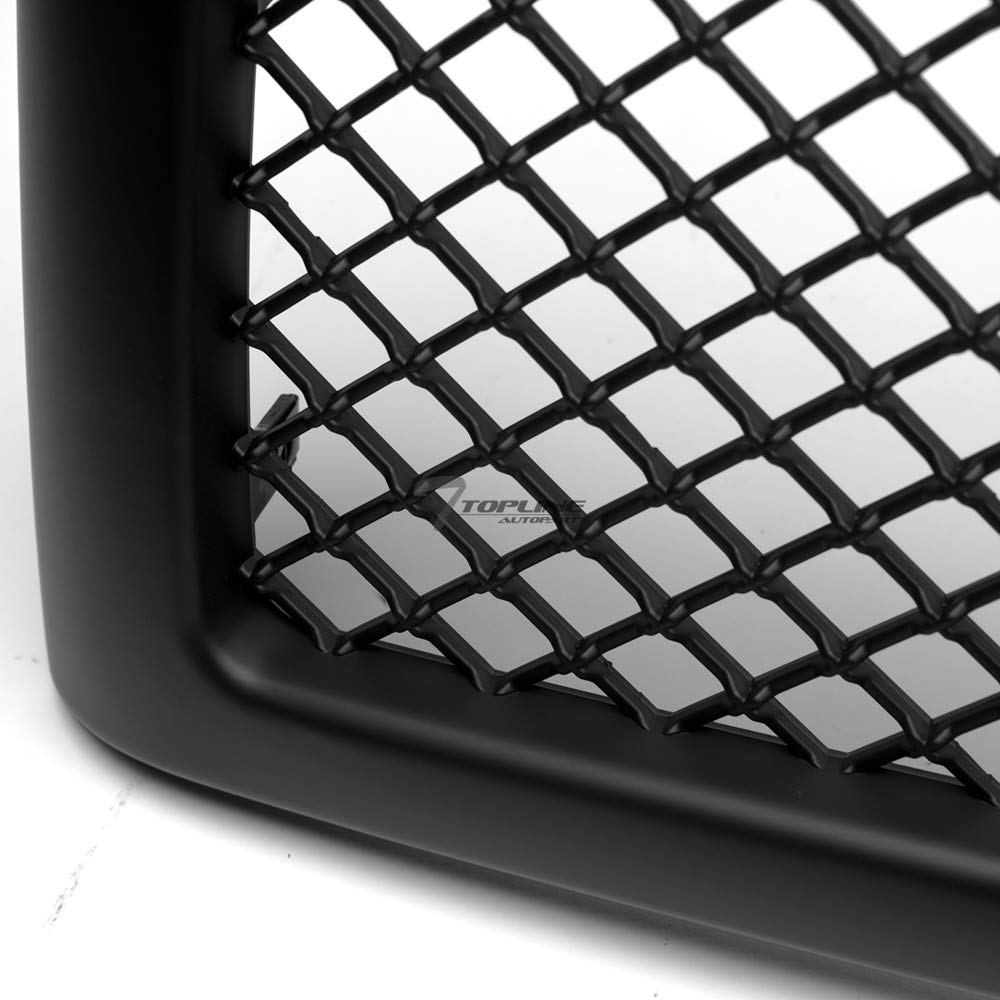 Matte Black ABS Mesh Front Hood Bumper Grill Grille Guard Compatible With 1994-2001 Dodge Ram 1500 & 1994-2002 Ram 2500 3500 - Durable Off-Road Protection for Trucks