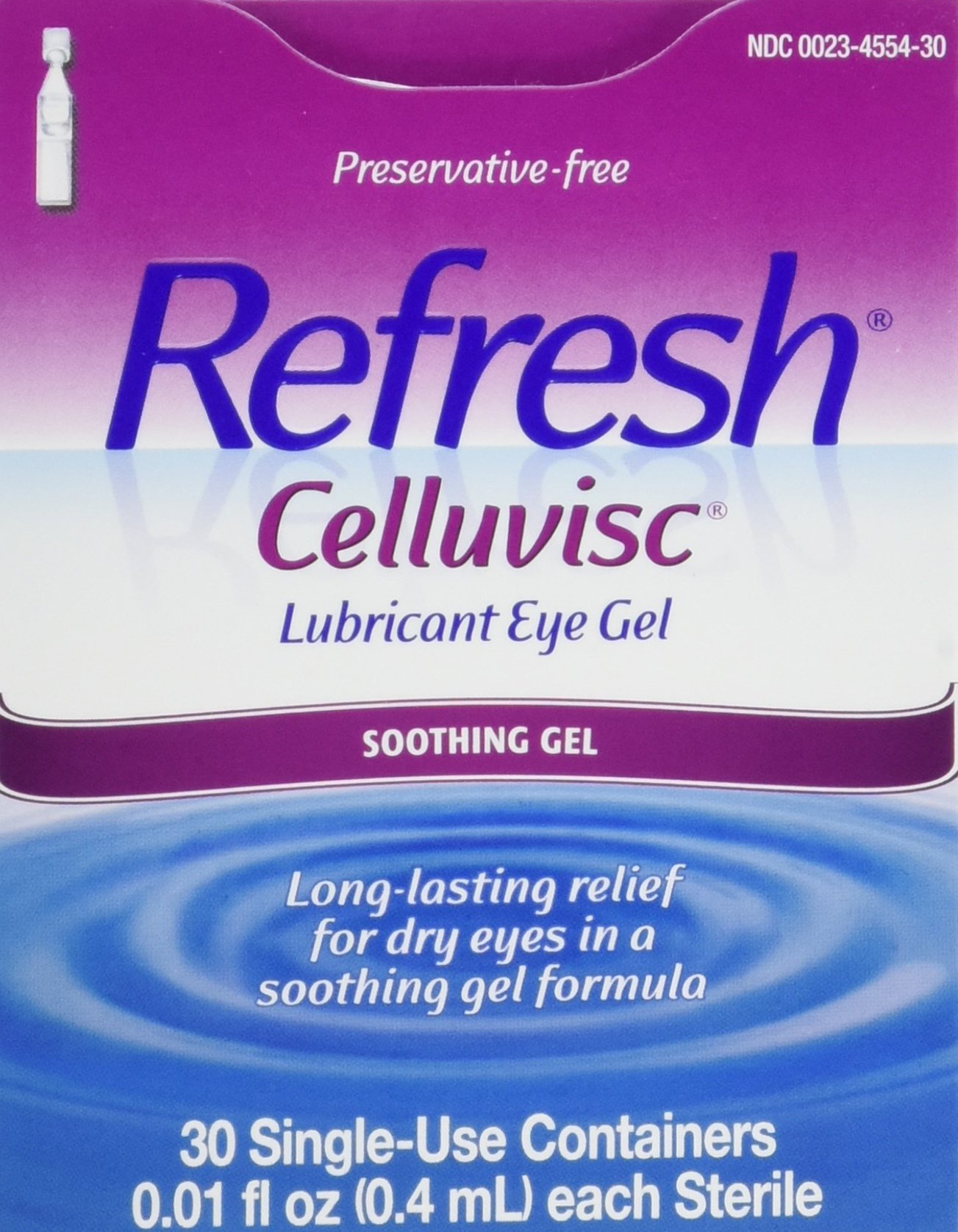 Refresh Celluvisc Lubricant Eye Gel Drops - 30 Single-Use Containers (3 Pack) | Dry Eye Relief, Post-Surgery Care & Contact Lens Comfort | Day & Night Use for Soothing Hydration