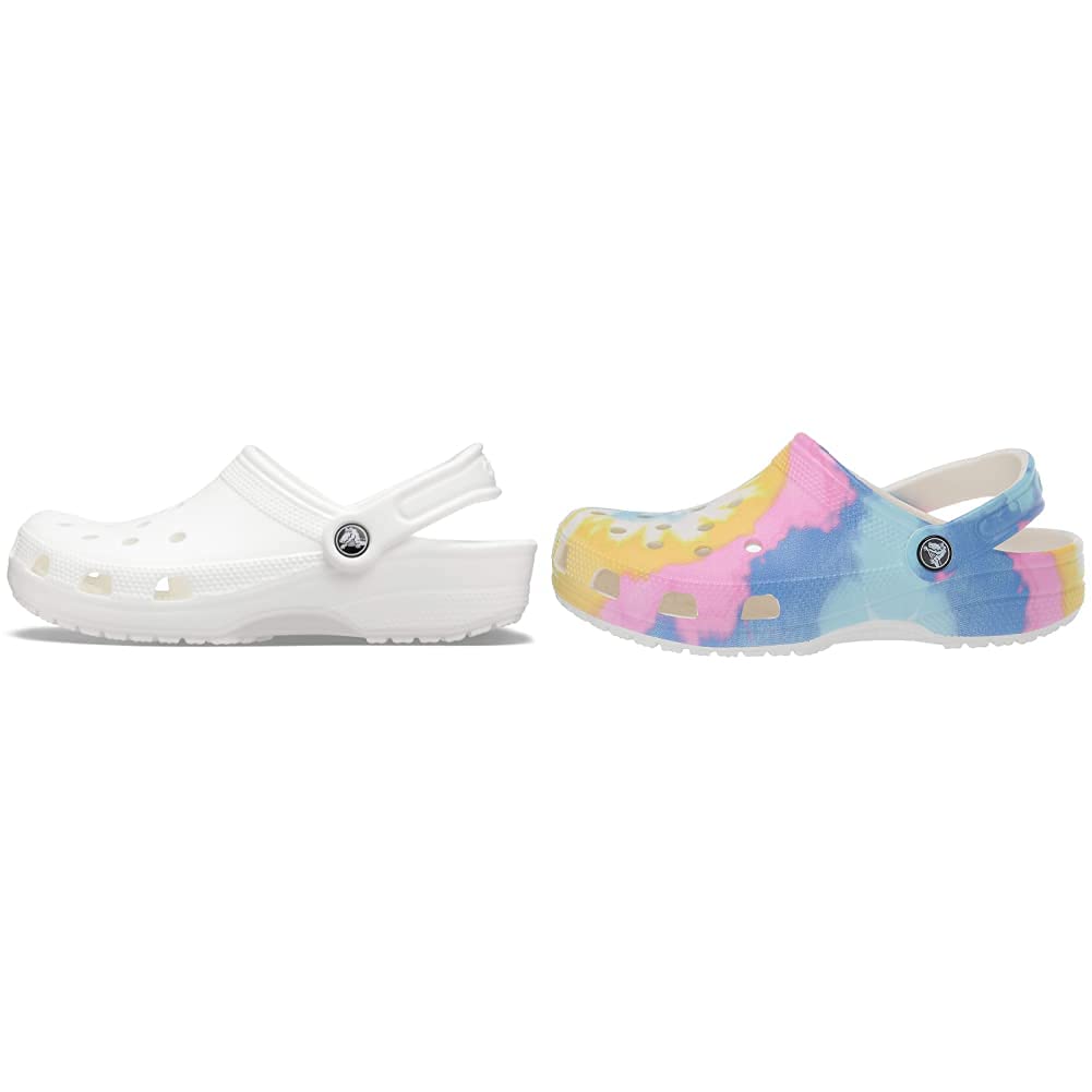 Crocs Classic Clogs for Men & Women - Comfortable Slip-On Shoes 2-Pack Bundle | Perfect for Home, Garden, Beach & Casual Wear