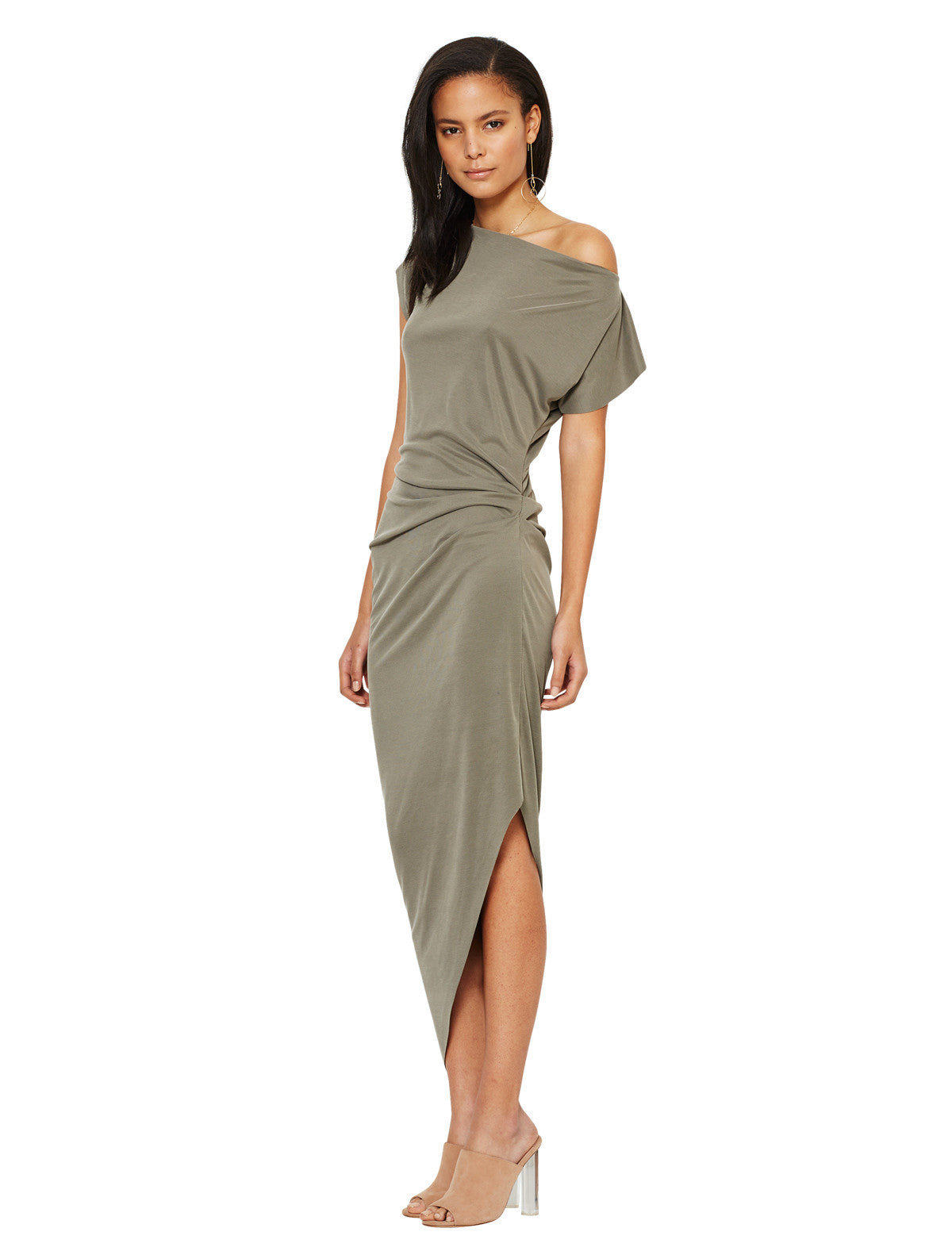 Earth Warrior Dress in Khaki - Eco-Friendly Women's Casual Dress for Outdoor Adventures & Sustainable Fashion
