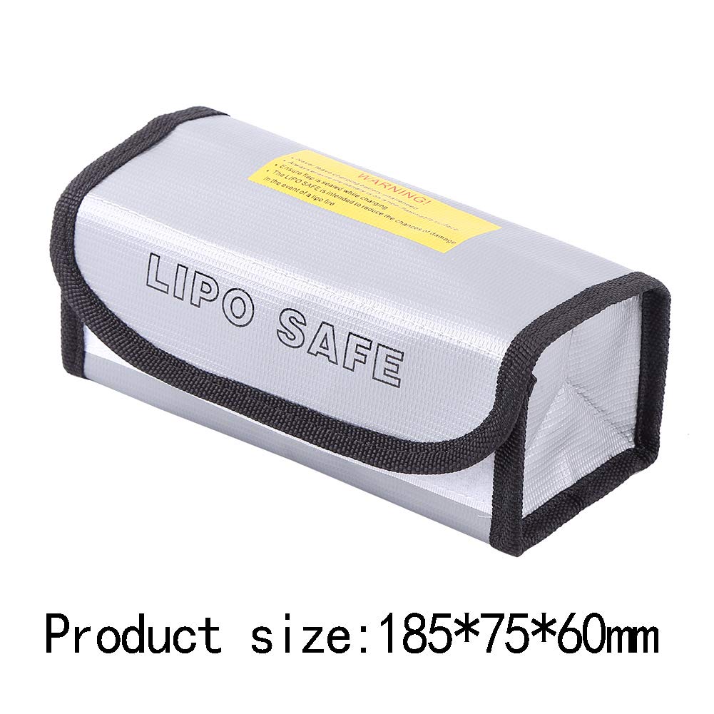 Fireproof Lipo Battery Storage Bag - 7.3 x 2.9 x 2.4 Inch Explosion-Proof Pouch for Safe Charging & Transport | Perfect for RC Drones, Power Tools & Electronic Devices