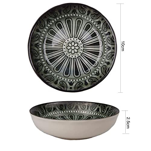 TuYines Porcelain Tapas Dishes Set - 6pcs 10cm Ceramic Snack Bowls for Sushi, Soy Sauce & Dips | Perfect for Appetizers, Party Serving & Small Bites