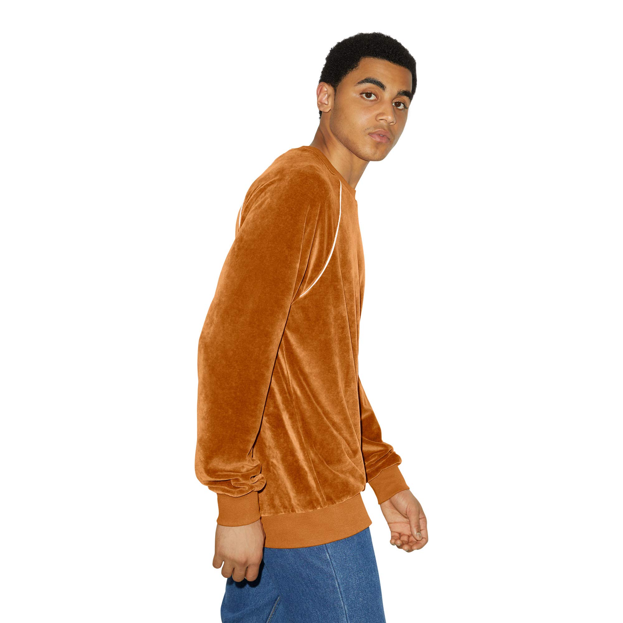 American Apparel Men's Stretch Velour Long Sleeve Raglan Crewneck T-Shirt - Soft & Comfortable Casual Wear for Gym, Lounge & Everyday Outfits