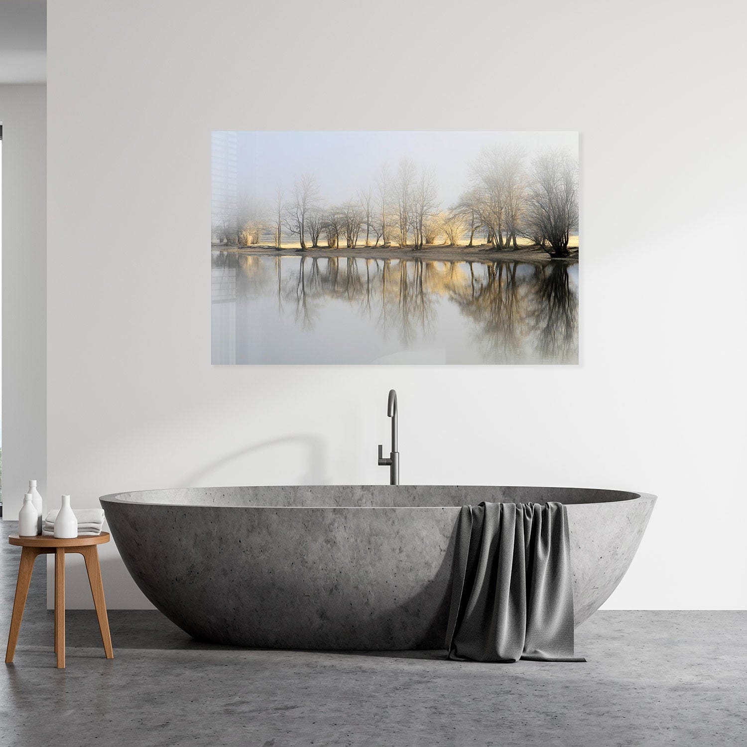 The Reflection - Premium Tempered Glass Wall Art Decor for Living Room, Bedroom & Office - Shatterproof Modern Mirror Art for Home & Office Decor